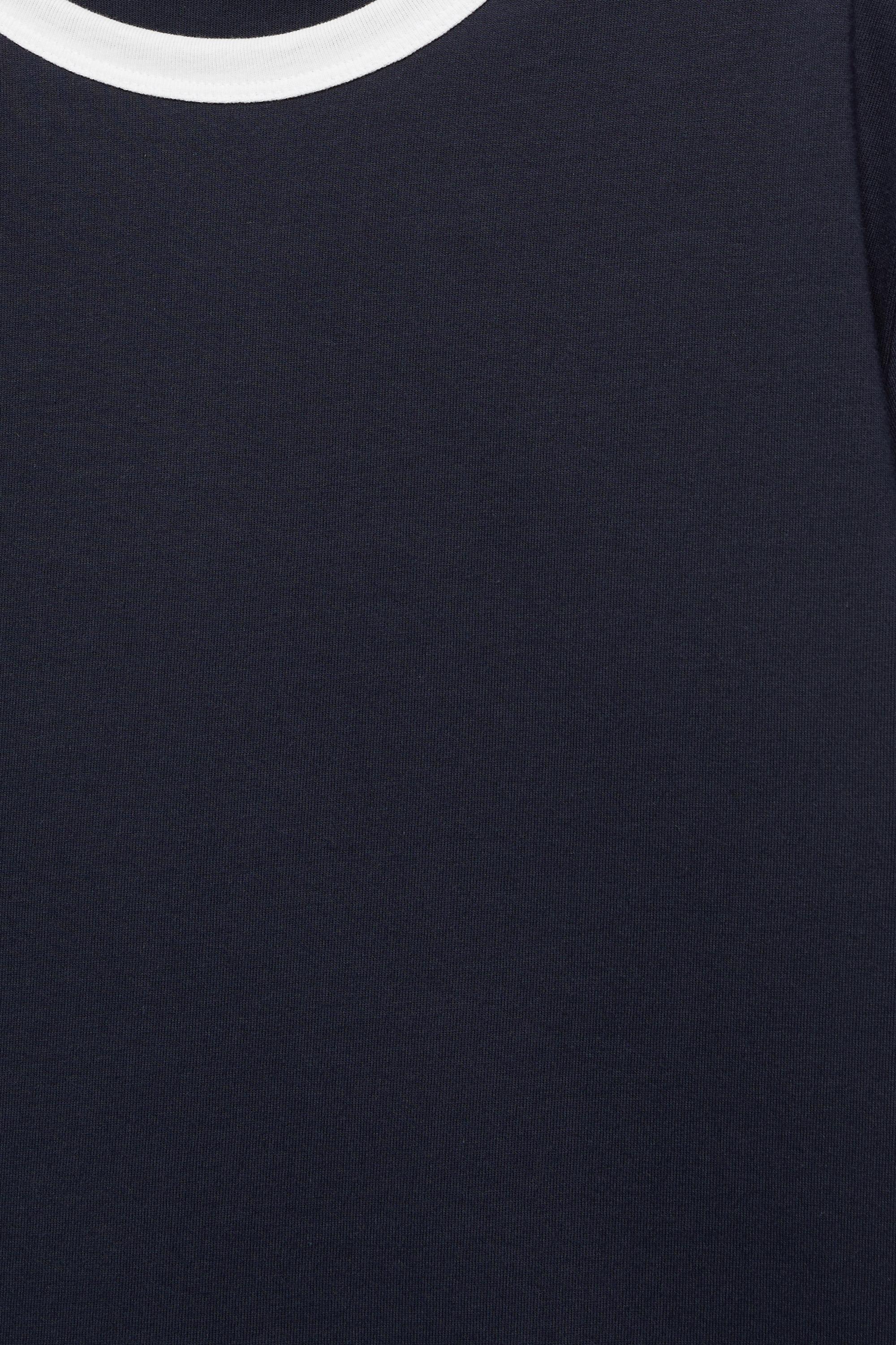 Contrast trim T-shirt — Navy