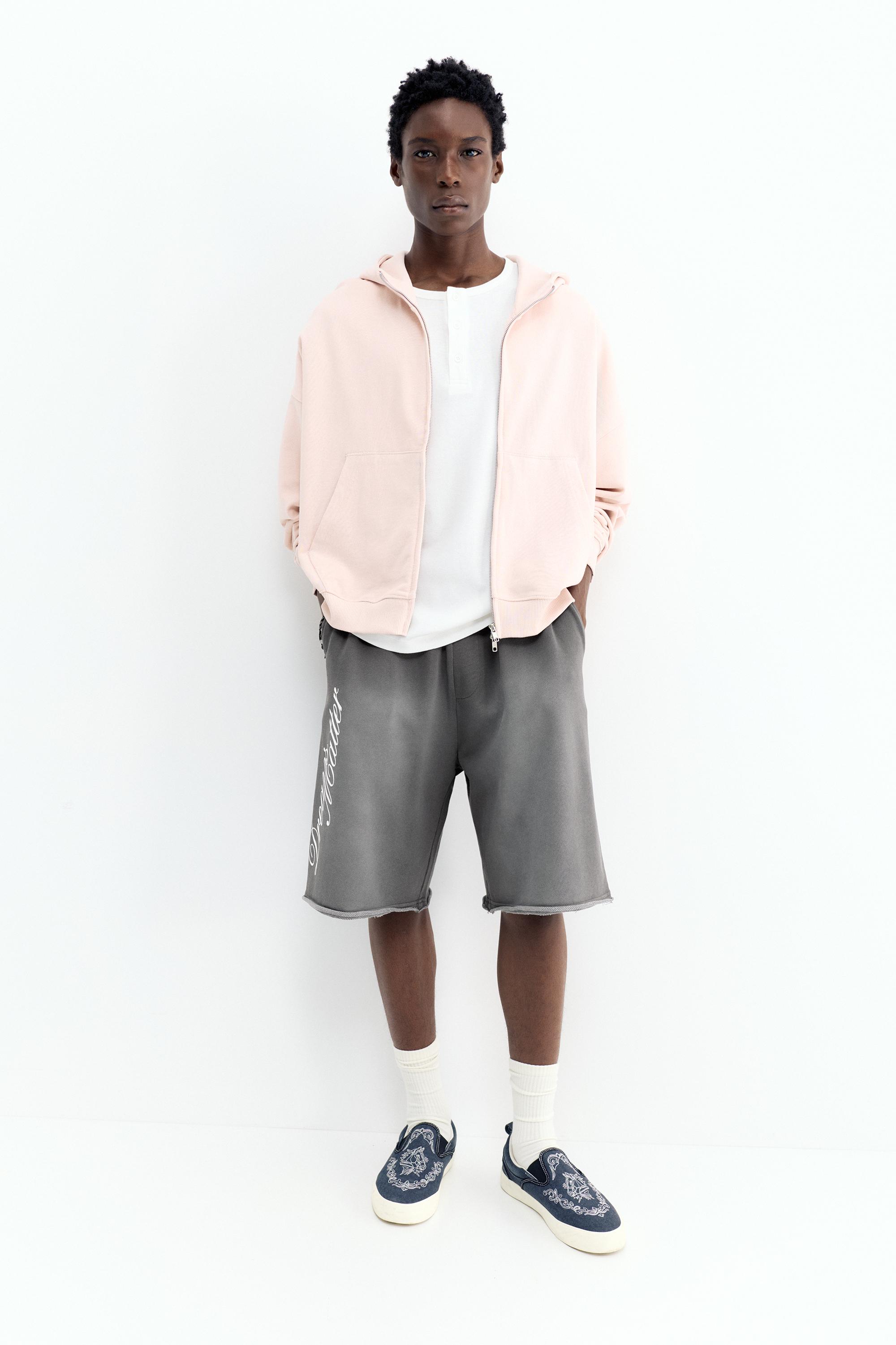 Graphic skater Bermuda sweatshorts — Grey
