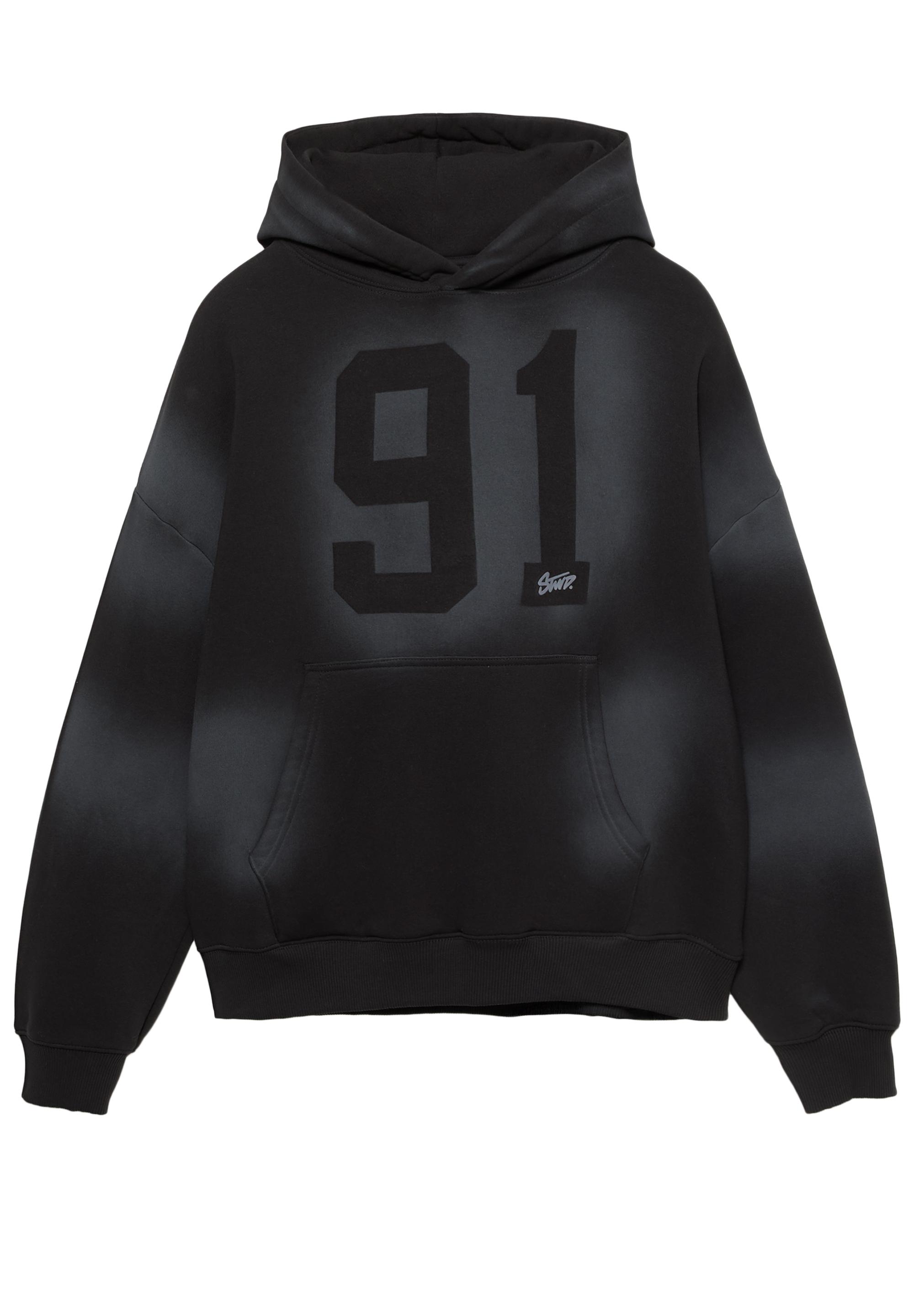 Siyah kapüşonlu sweatshirt STWD 91 - Görsel 2