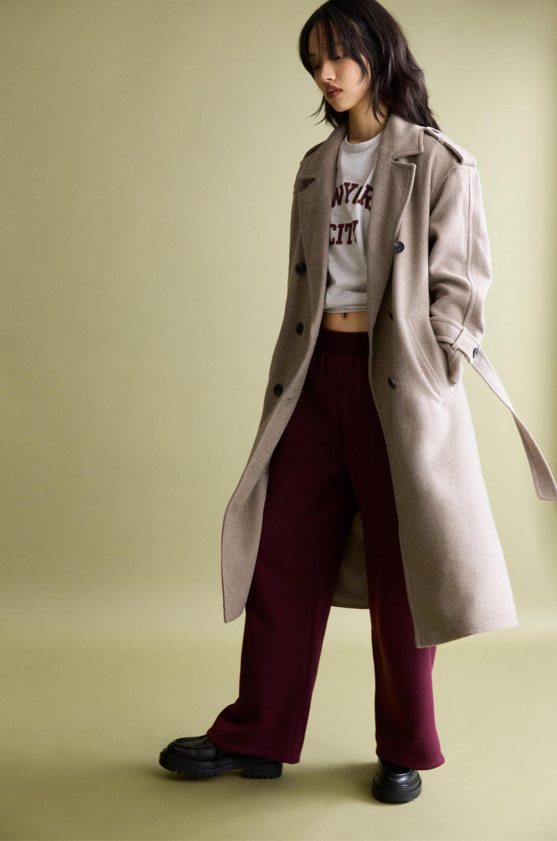 Trench Manteau Pull And Bear Noir Manteaux Pull&Bear Femme à