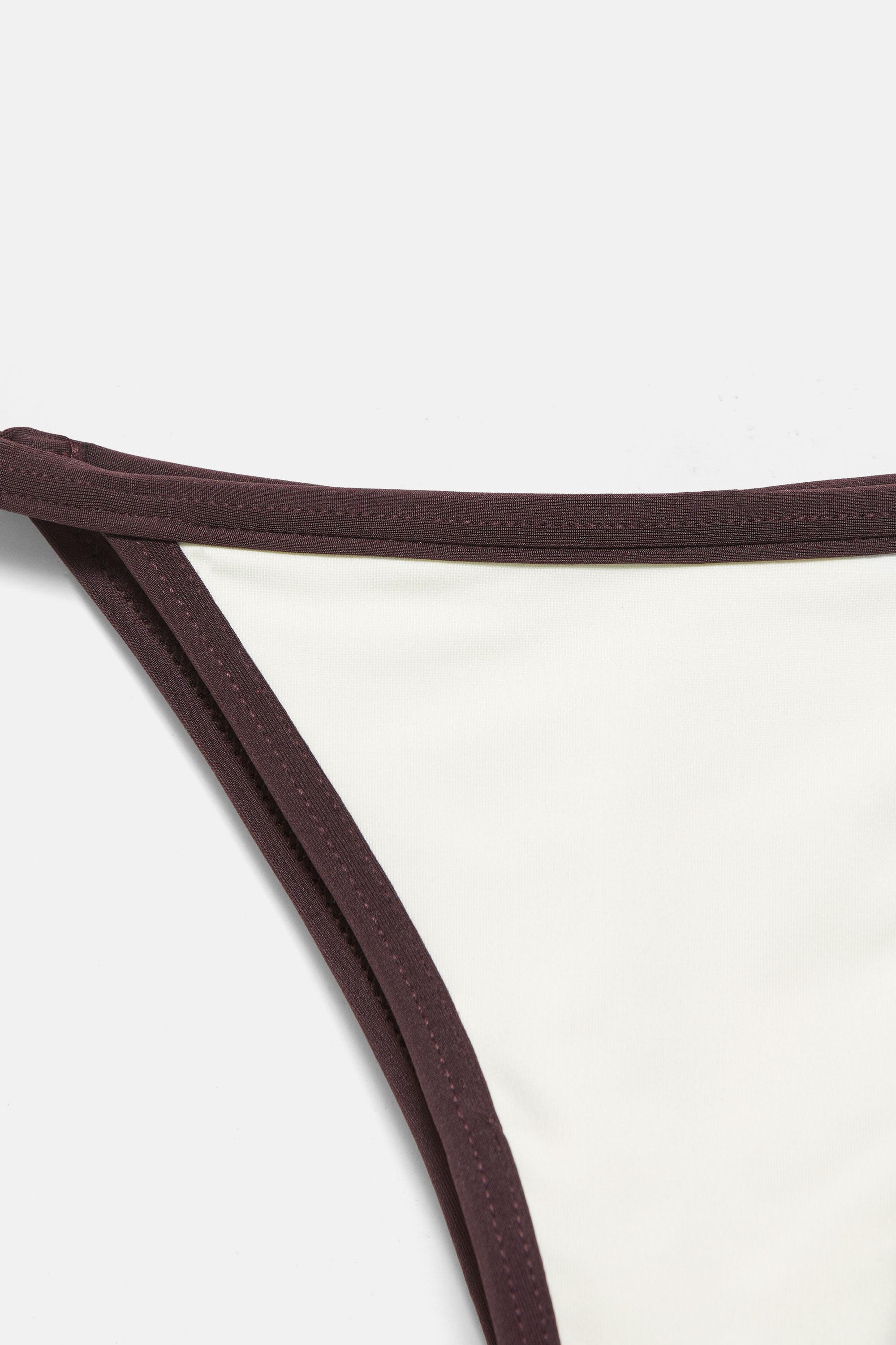 Bikini bottoms with trims — White