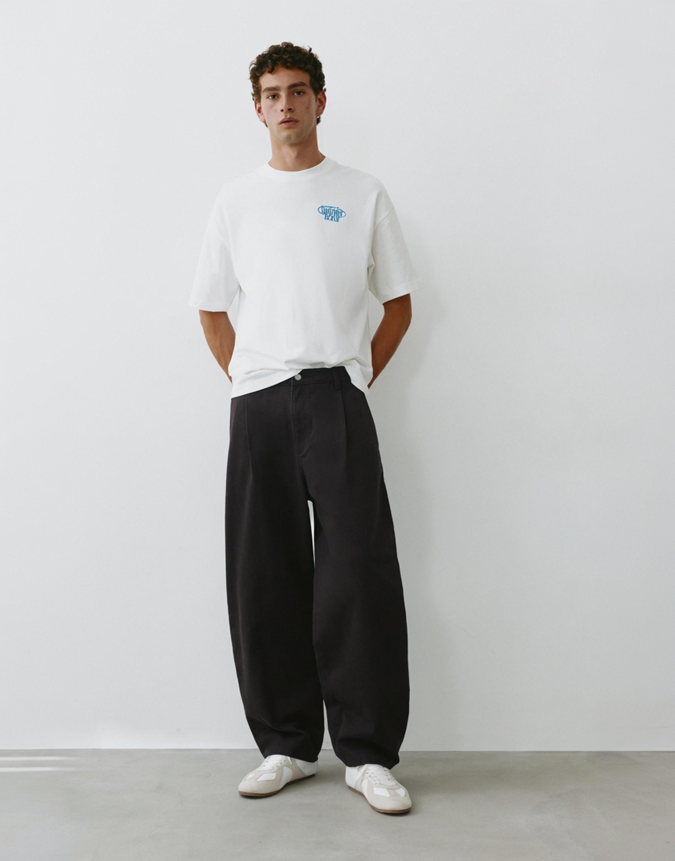 Baggy darted chinos — Black