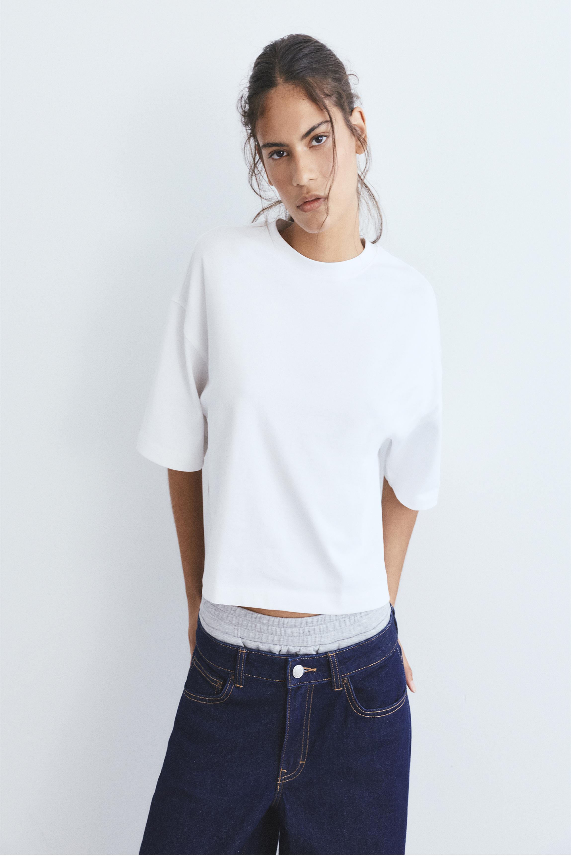 Kısa kollu kutu kesim t-shirt - Görsel 59