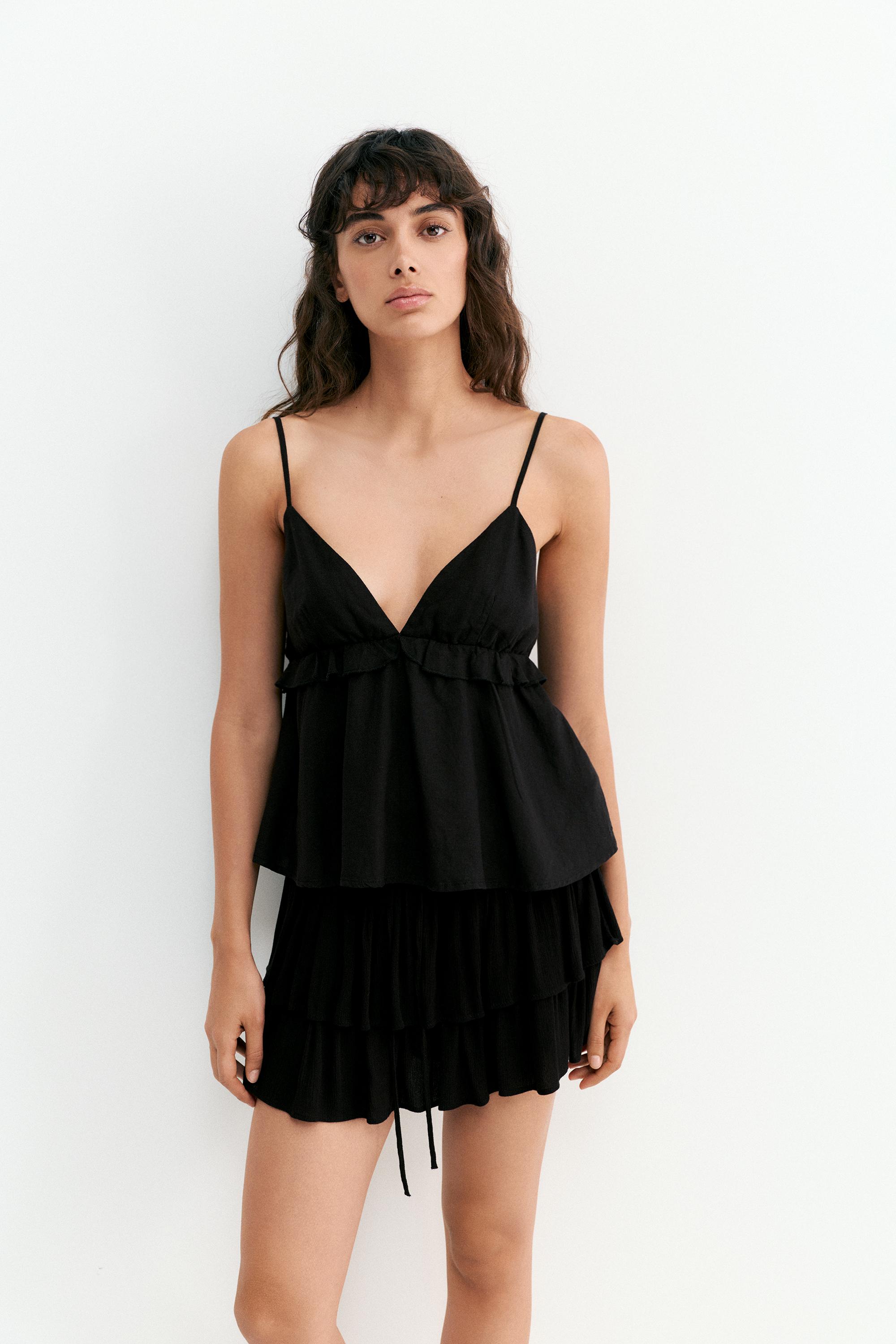 Ruffled skort — Black