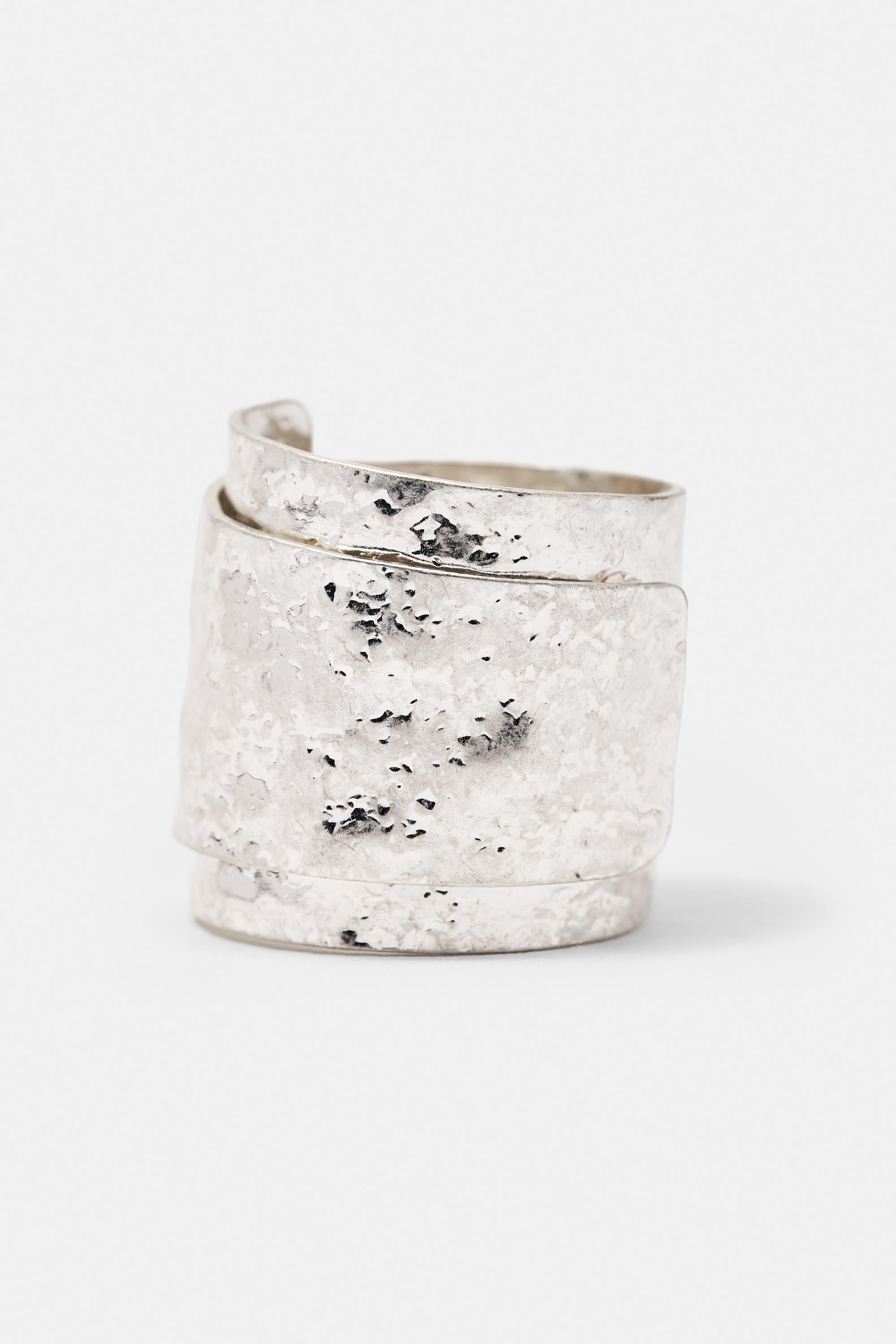 Pack of 2 hammered rings — Silver