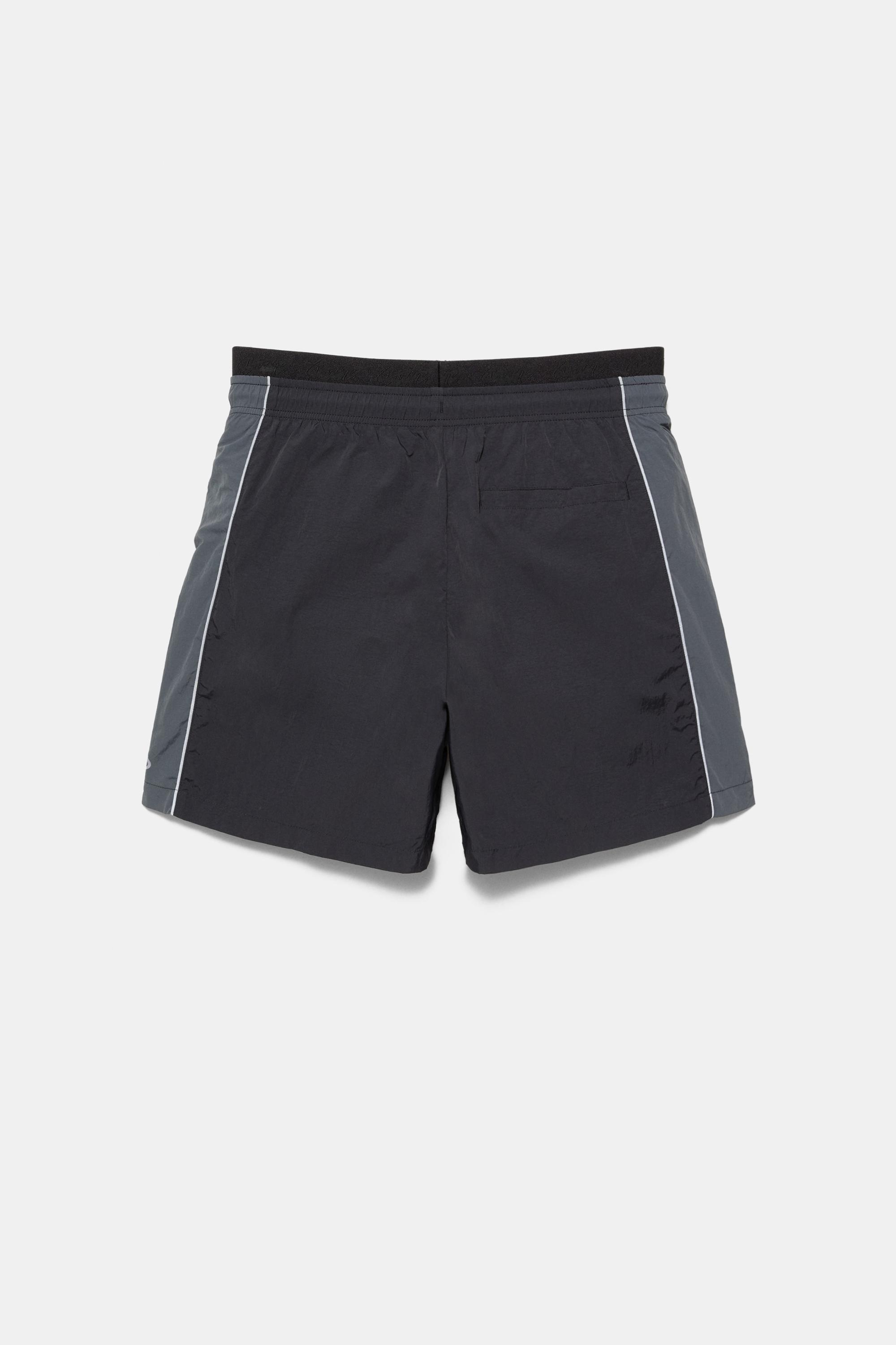 Panelled swimming trunks — Black