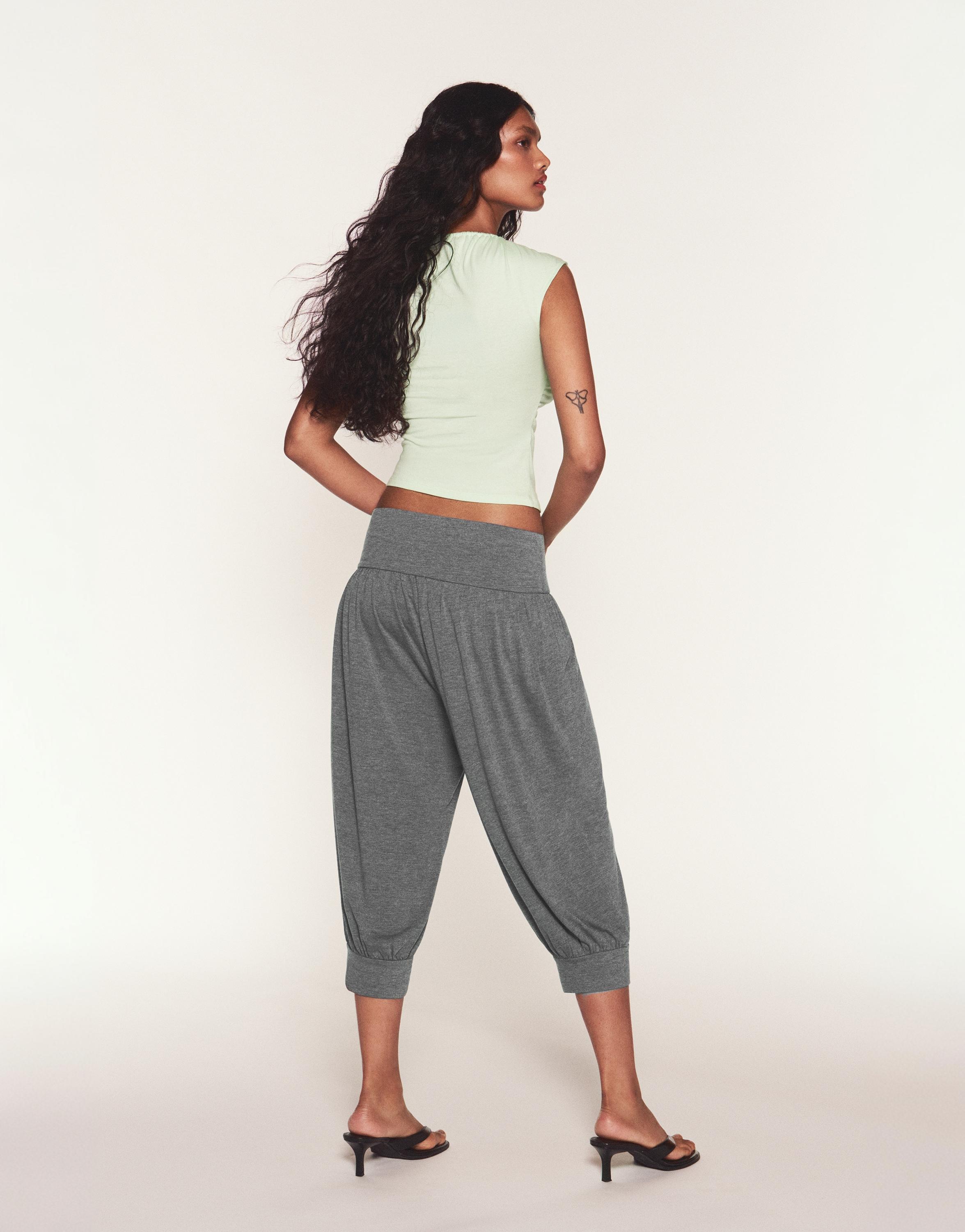 Tie-neck top — Pale green