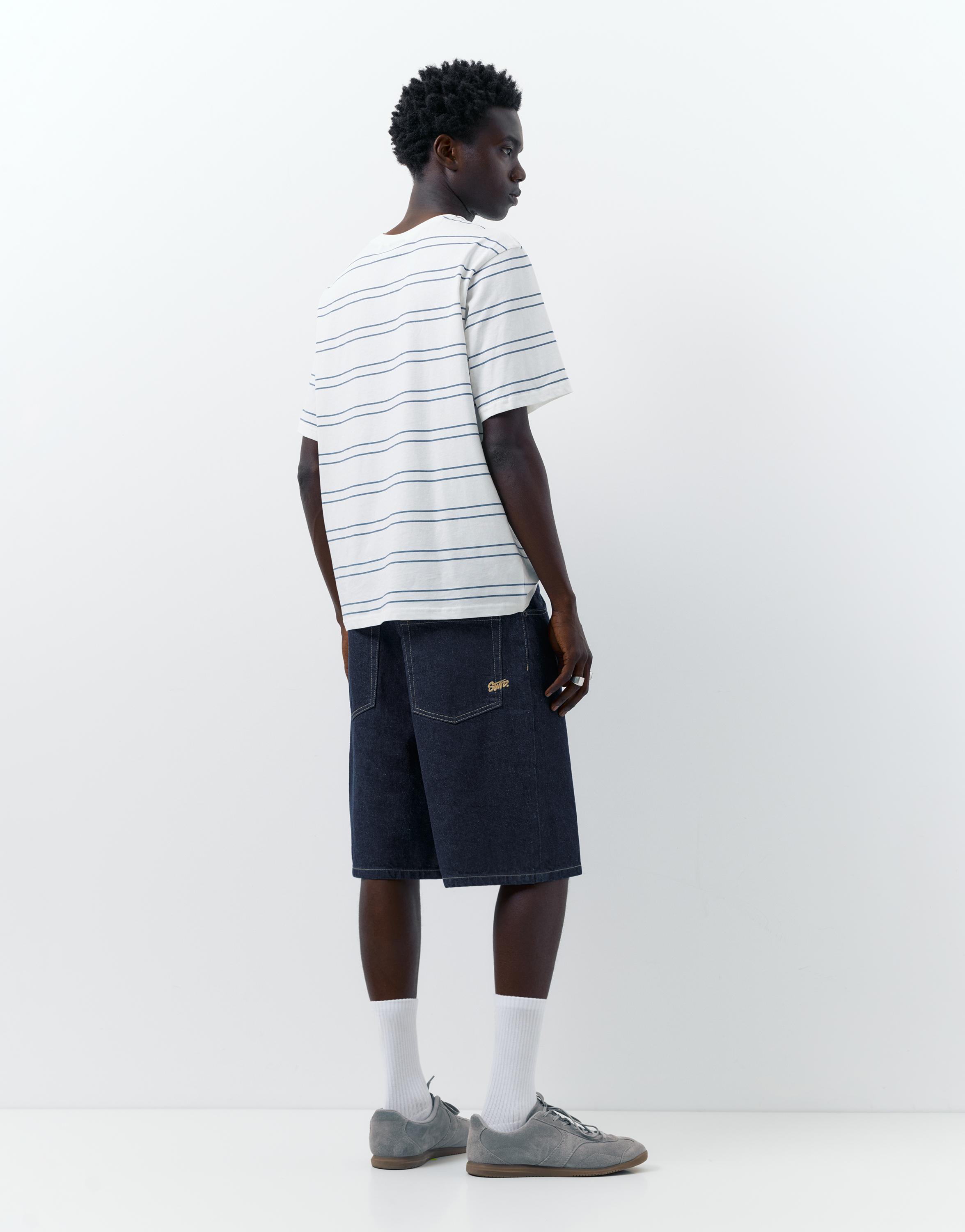 Baggy denim Bermuda shorts — Navy