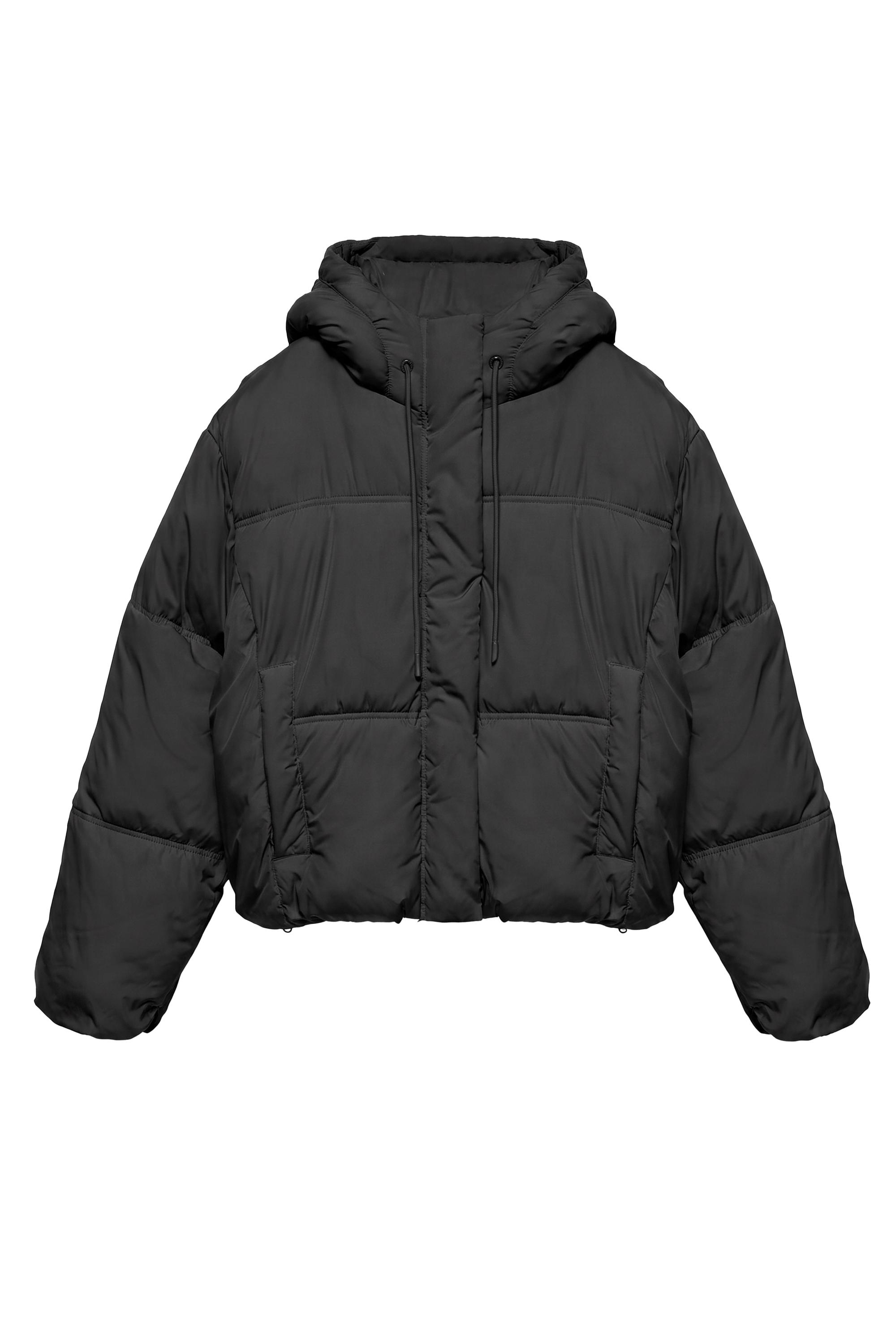 Pull&Bear Kapüşonlu kısa şişme mont