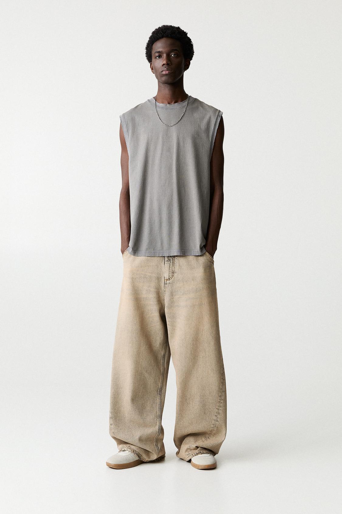 Pantalón Ancho Pantalon Cuero Pull And Bear Elle Pull And Bear