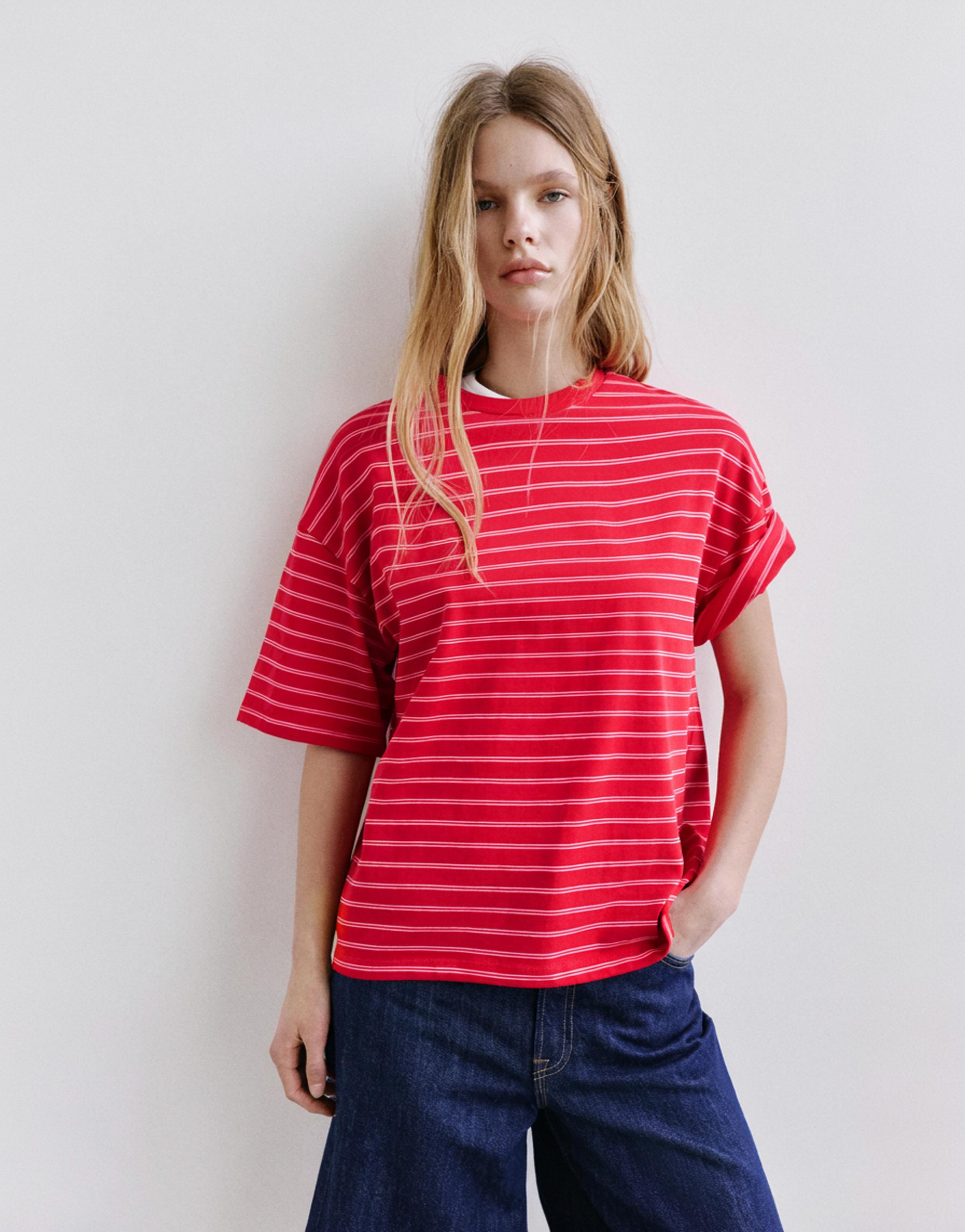 Oversize short sleeve T-shirt — Striped