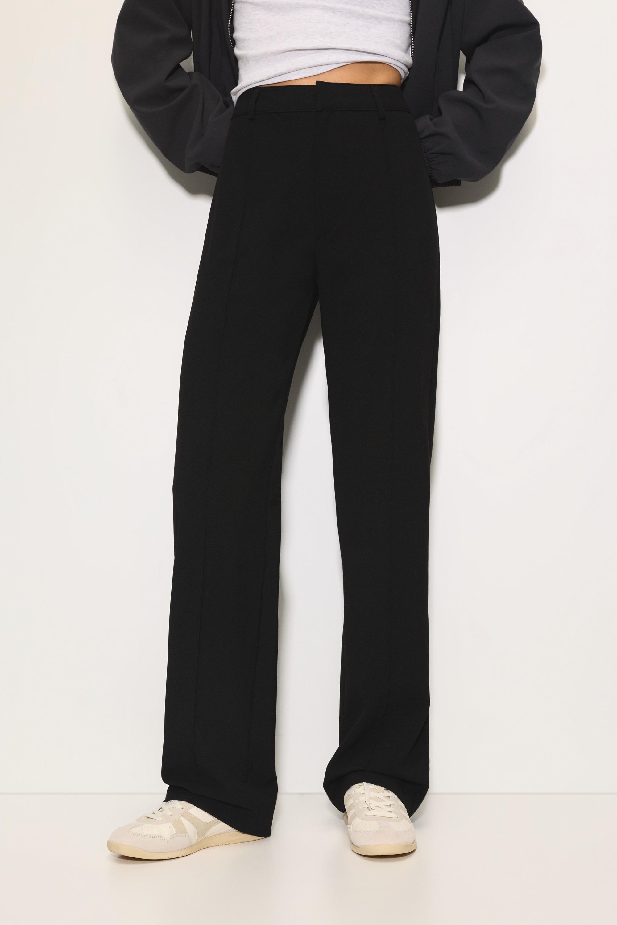 Smart trousers with seam detail — Black