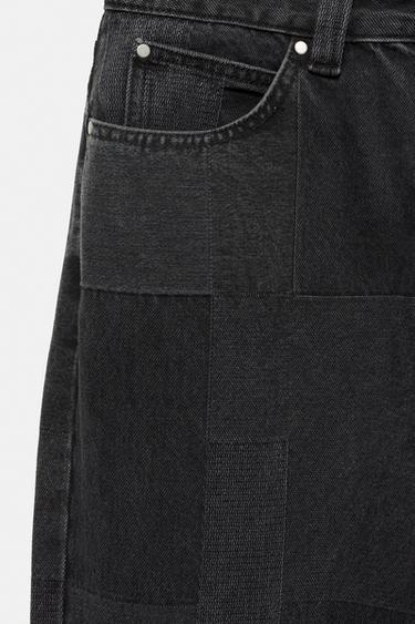Jacquard relaxed fit jeans — Faded black 8