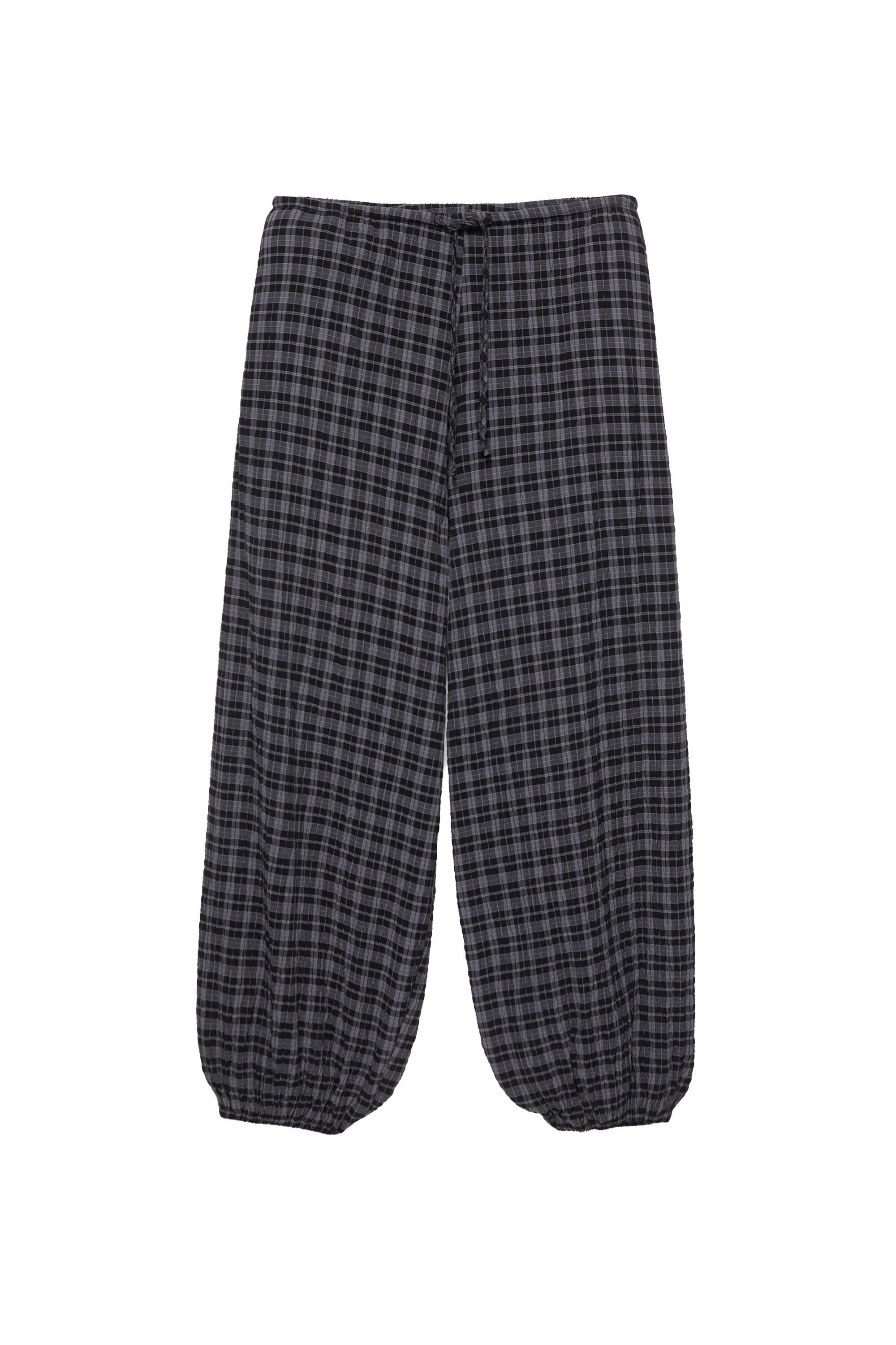 Pull&Bear Kareli şalvar pantolon görsel 5