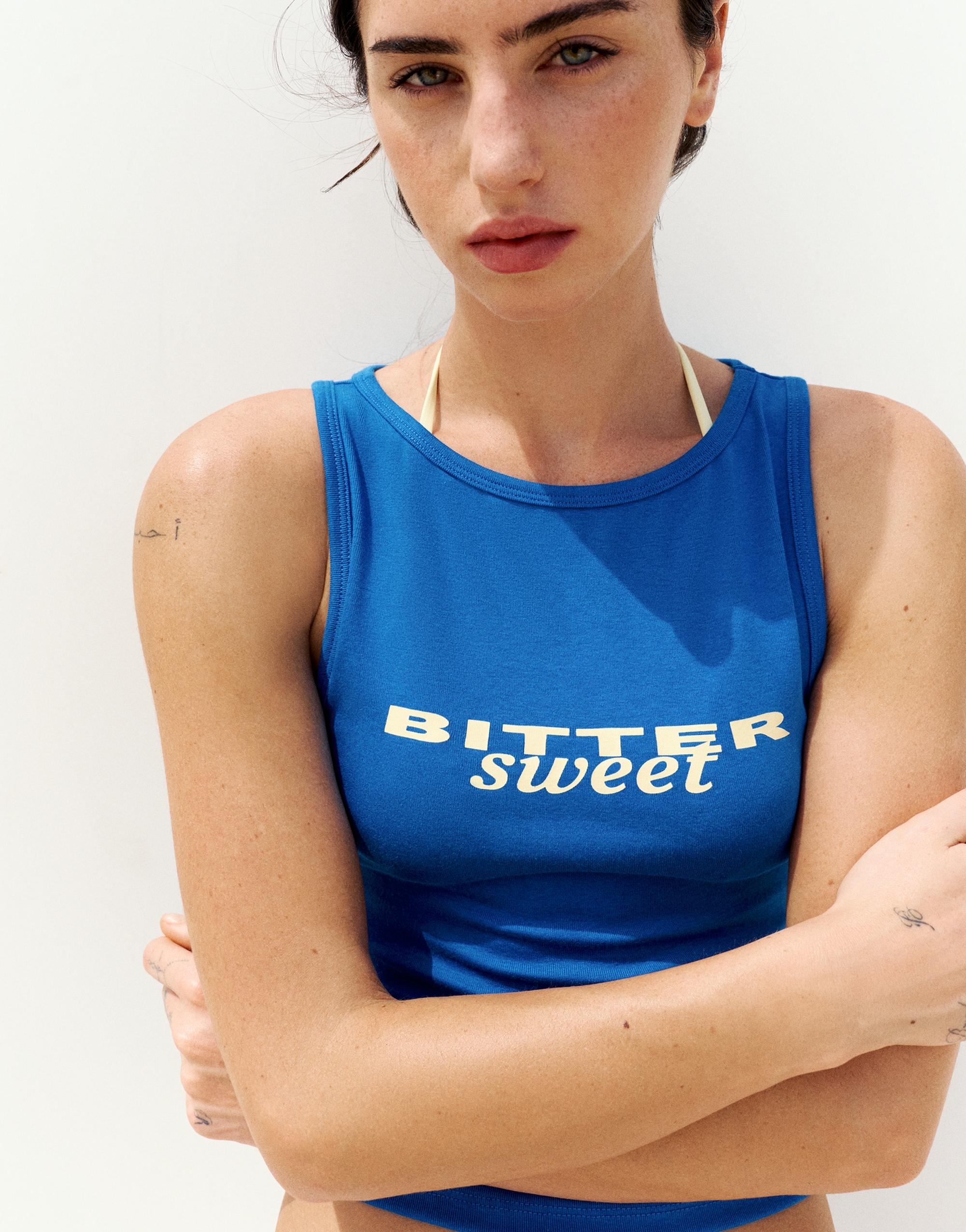 Text tank top — Deep blue