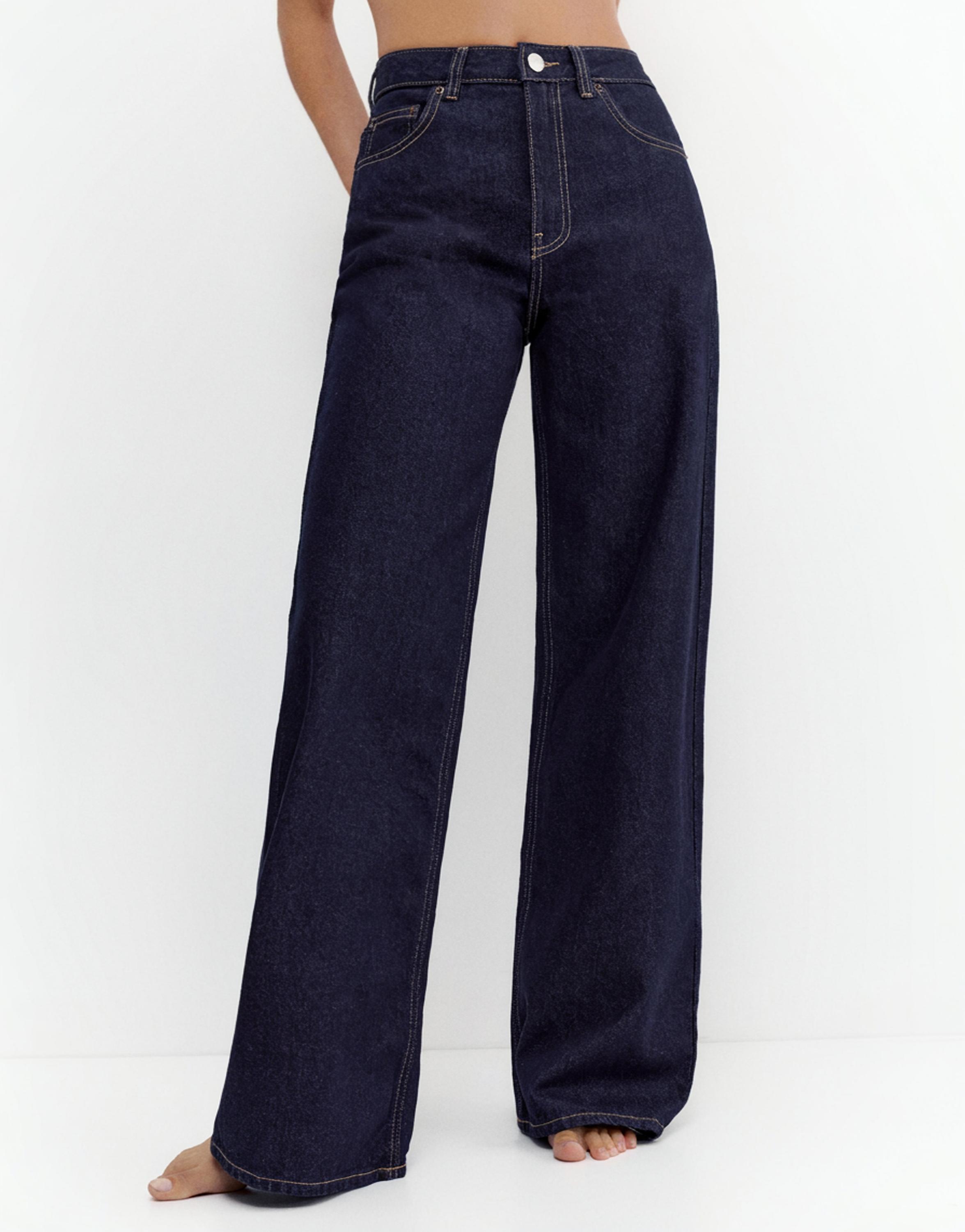High-waist wide-leg jeans — Ink blue