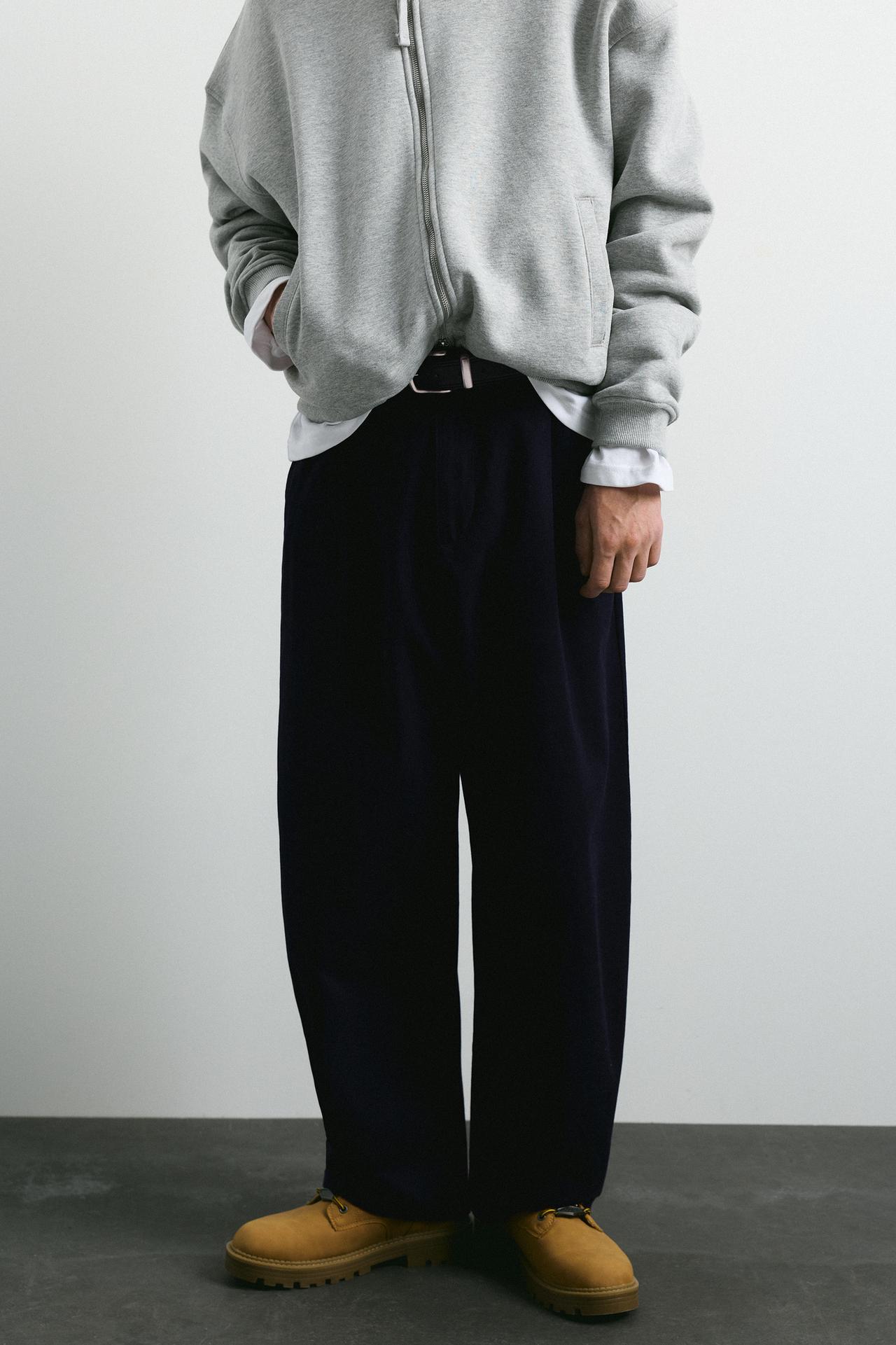 Baggy darted chinos — Navy