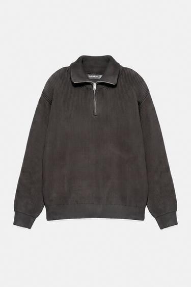 Quarter-zip jumper — Dark anthracite 7