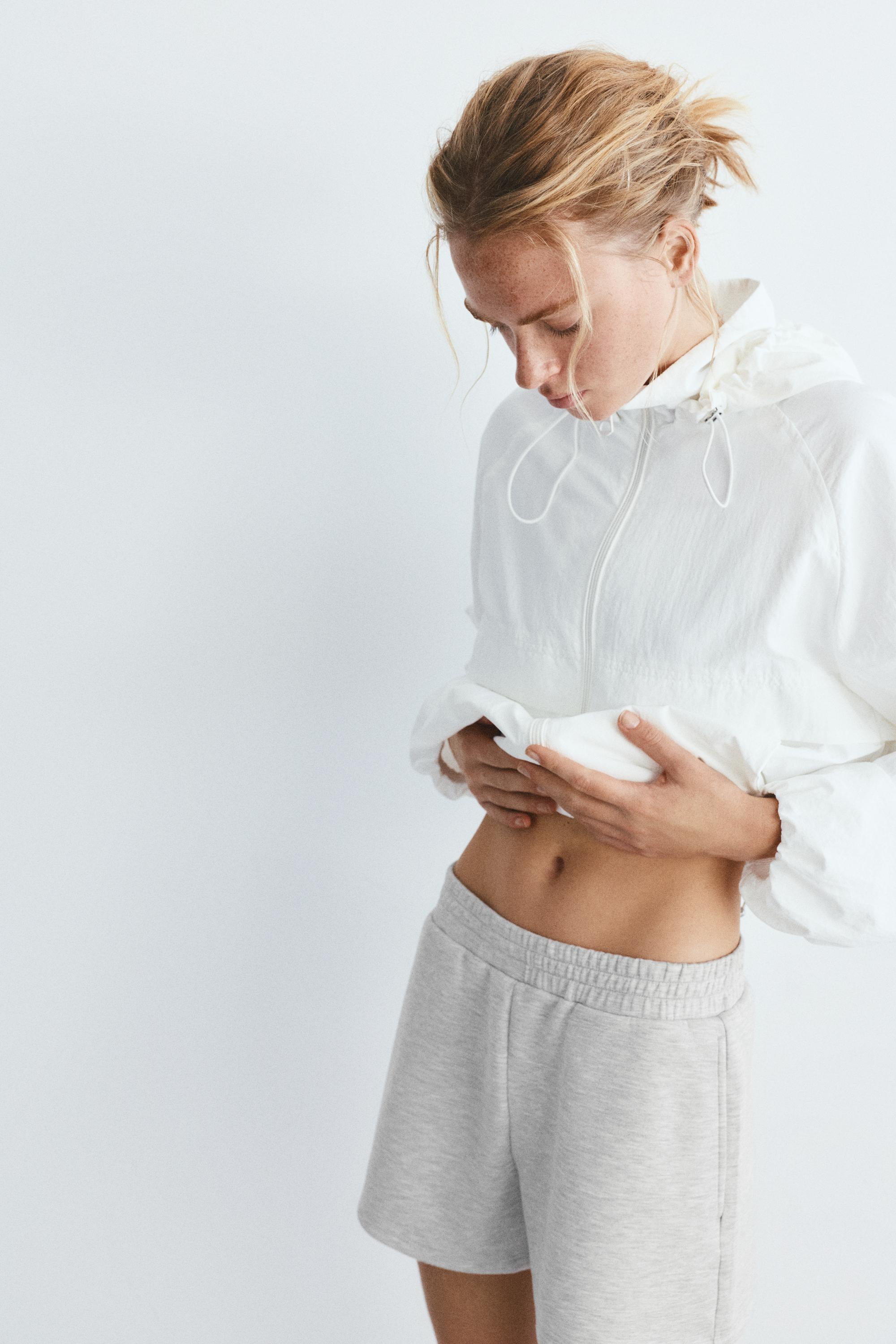 Soft touch sports shorts — Grey marl