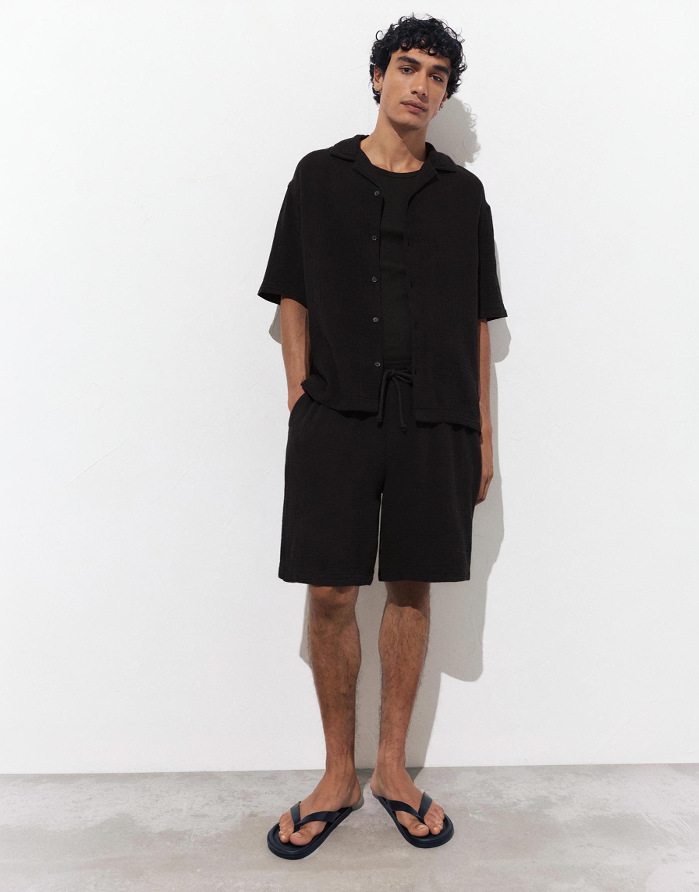 Bermuda sweat shorts — Black