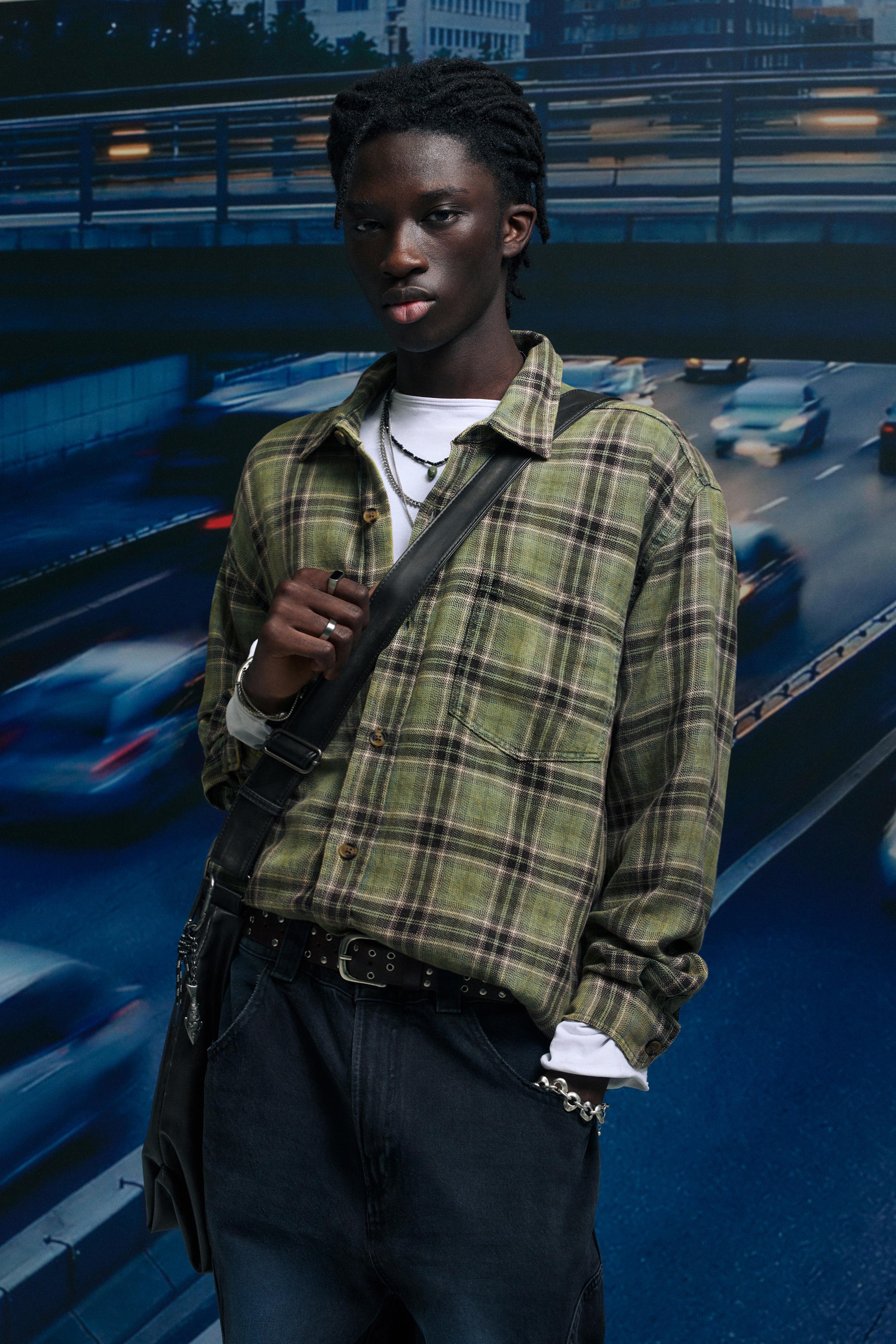 Uzun kollu kareli gömlek - Görsel 16