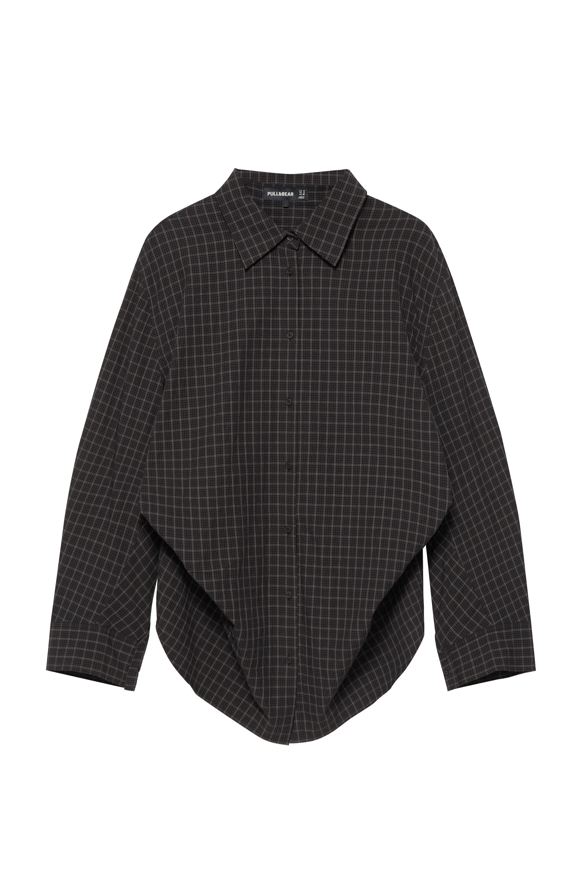 Pull&Bear Oversize kareli gömlek görsel 6