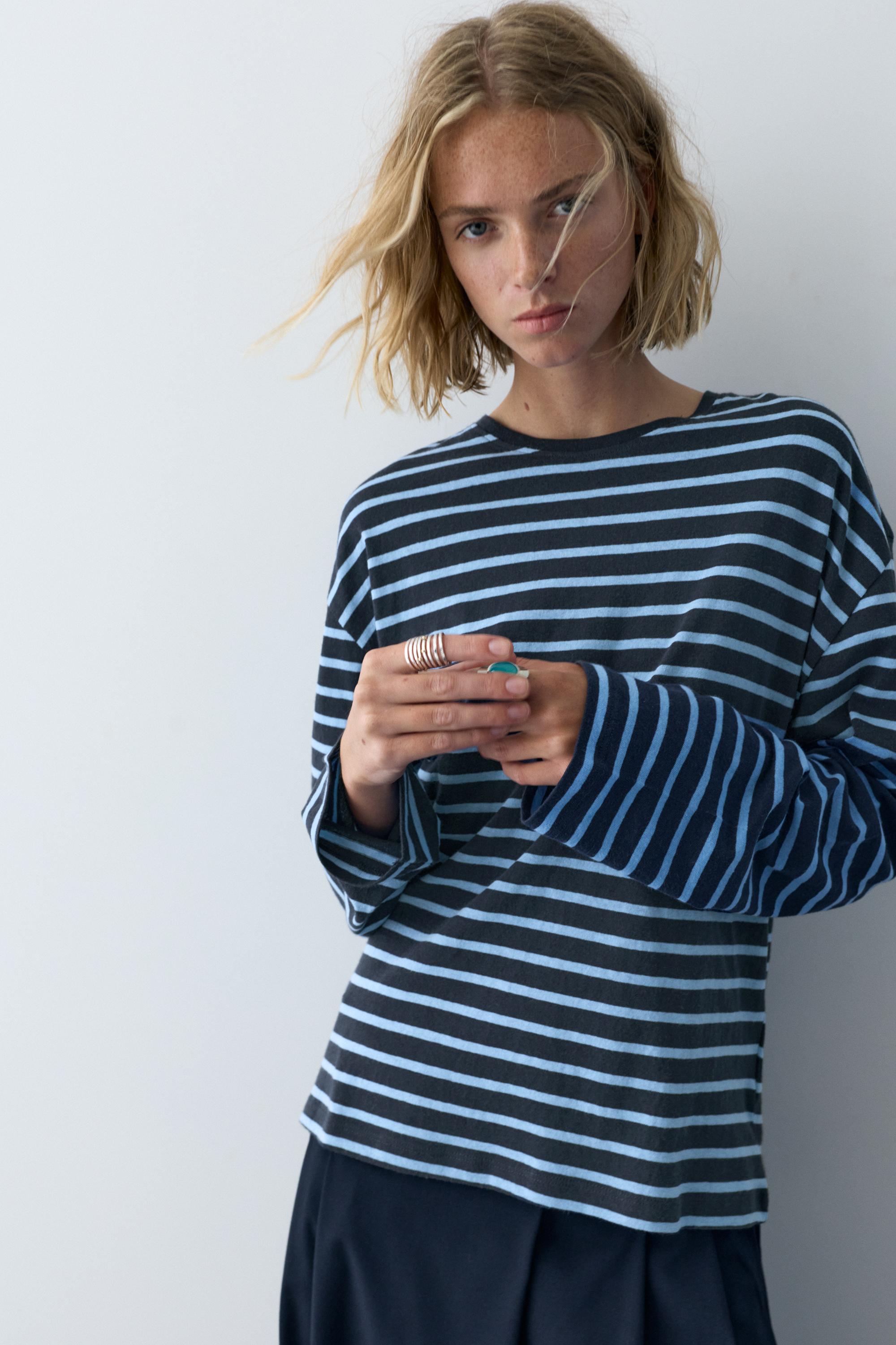 Çizgili uzun kollu t-shirt - Görsel 27