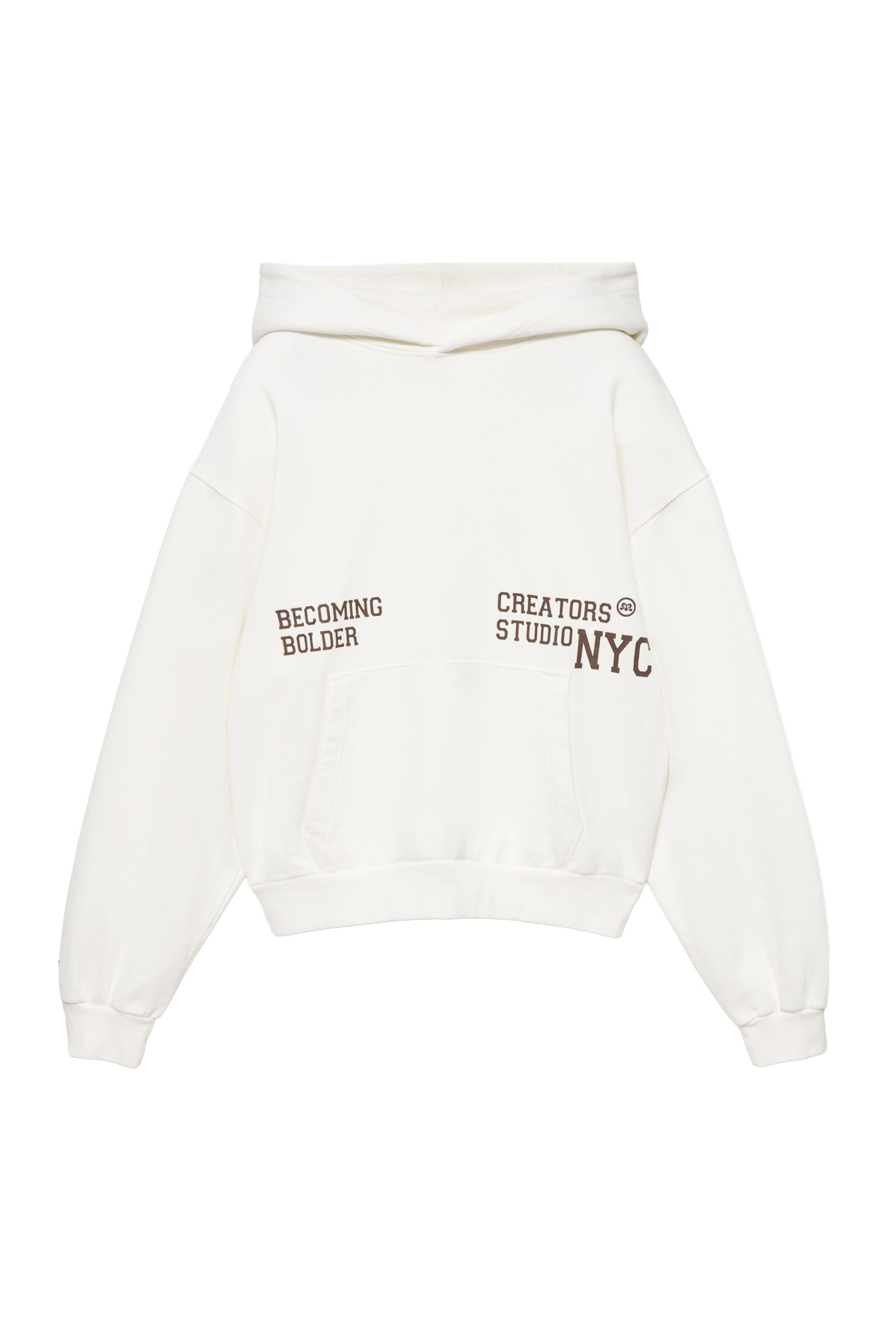 Pull&Bear NYC grafik baskılı kapüşonlu sweatshirt görsel 8