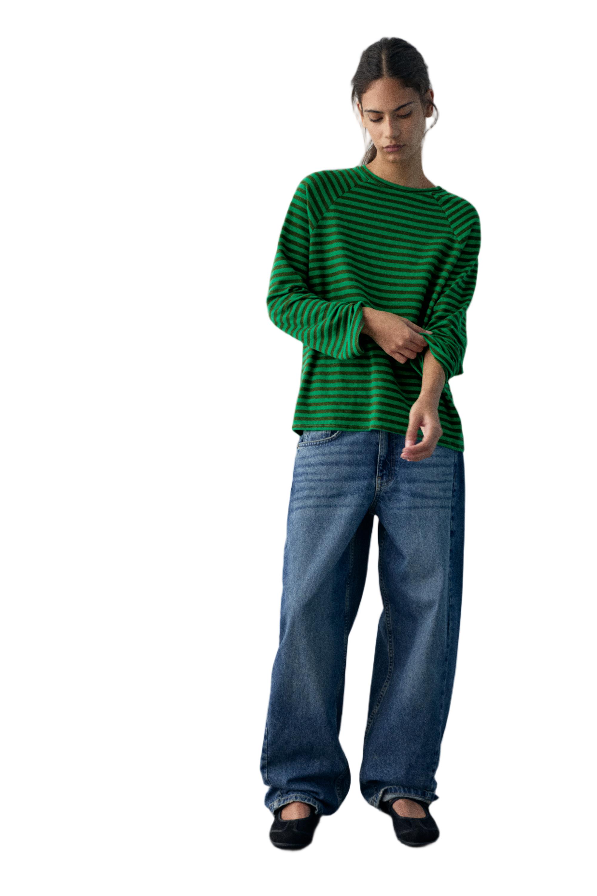 Uzun kollu çizgili tişört - Görsel 16