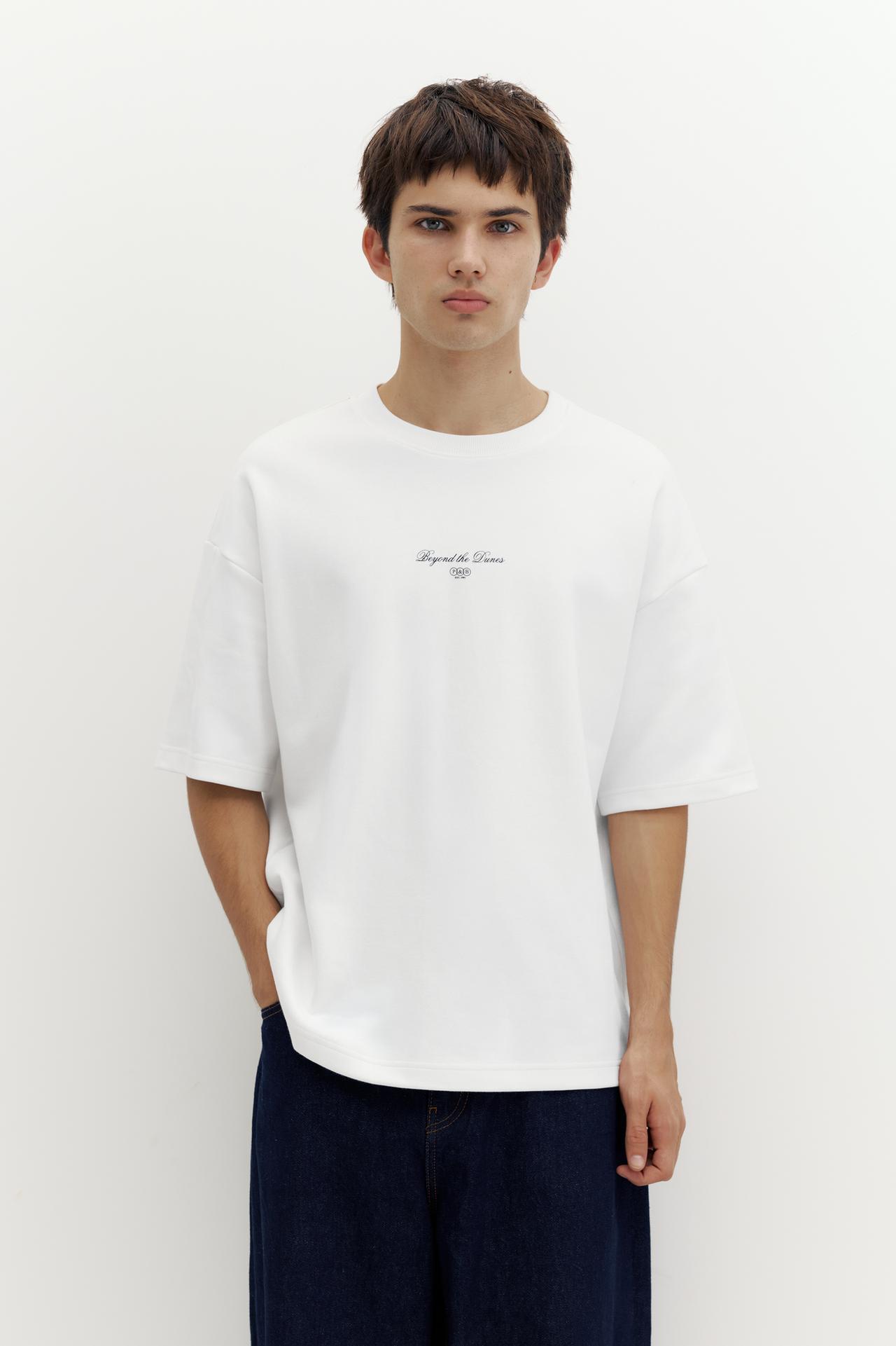 Short sleeve graphic sweatshirt — White