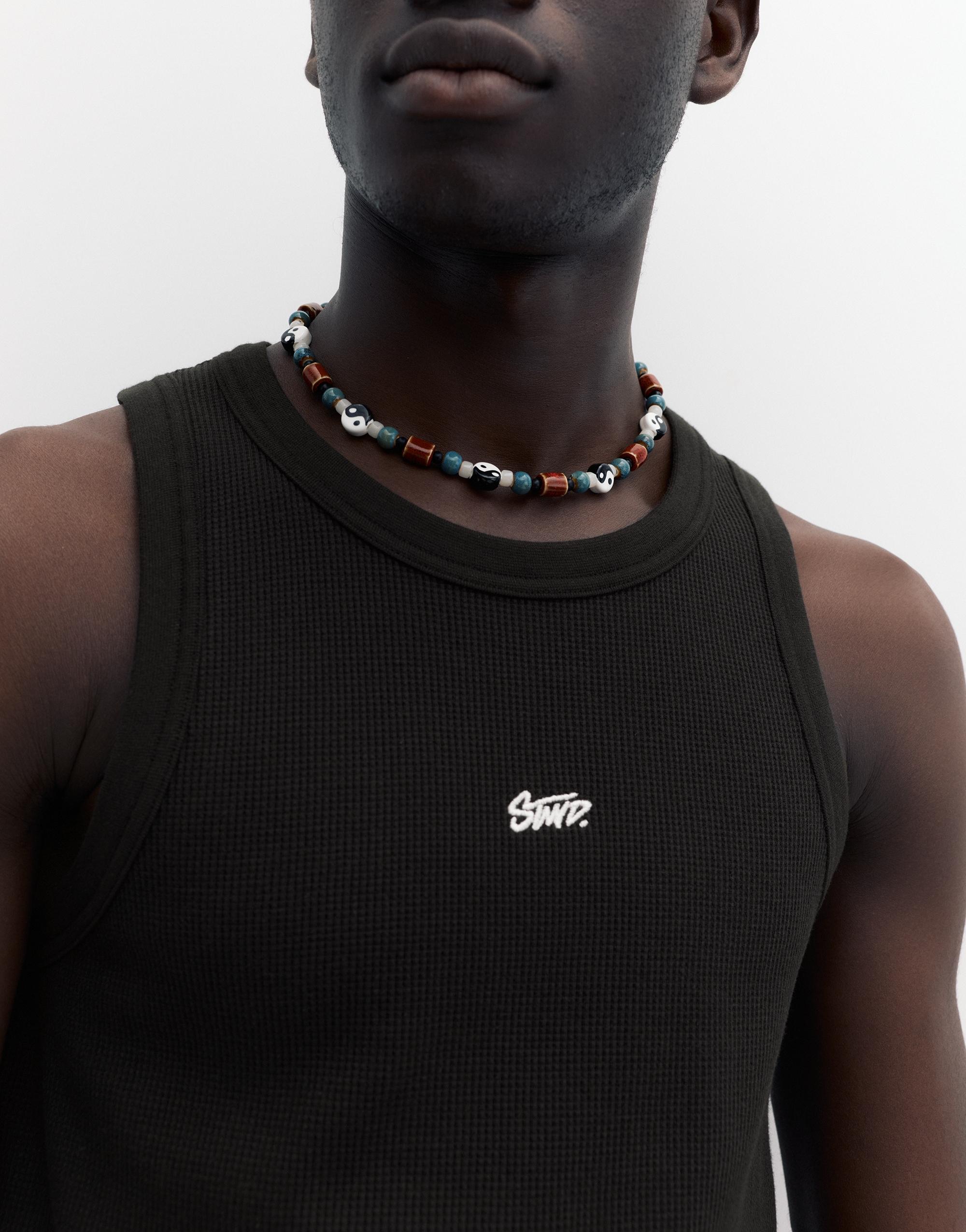 STWD waffle-knit vest — Black