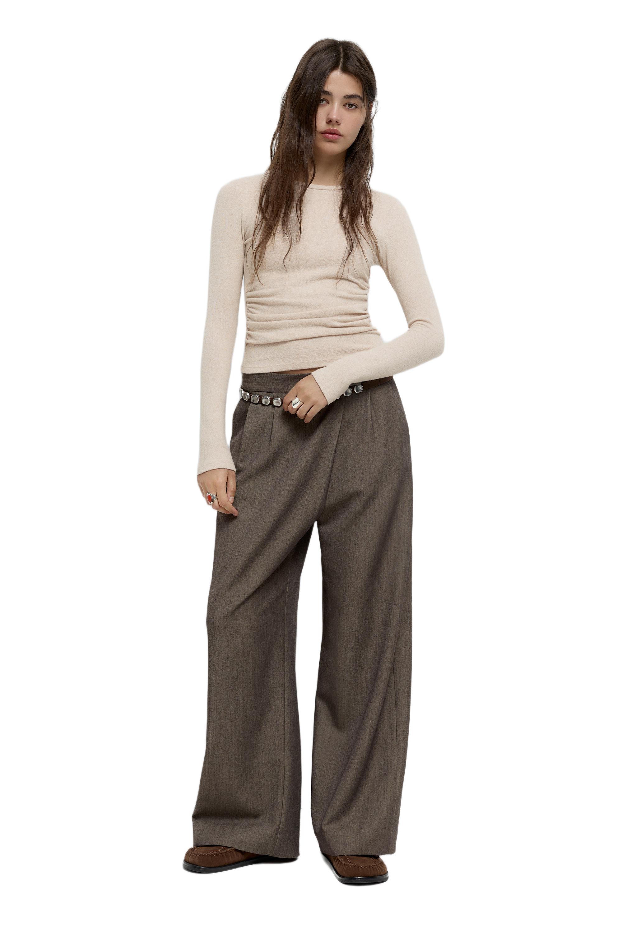 Büzgülü yumuşak dokulu tişört - Görsel 36