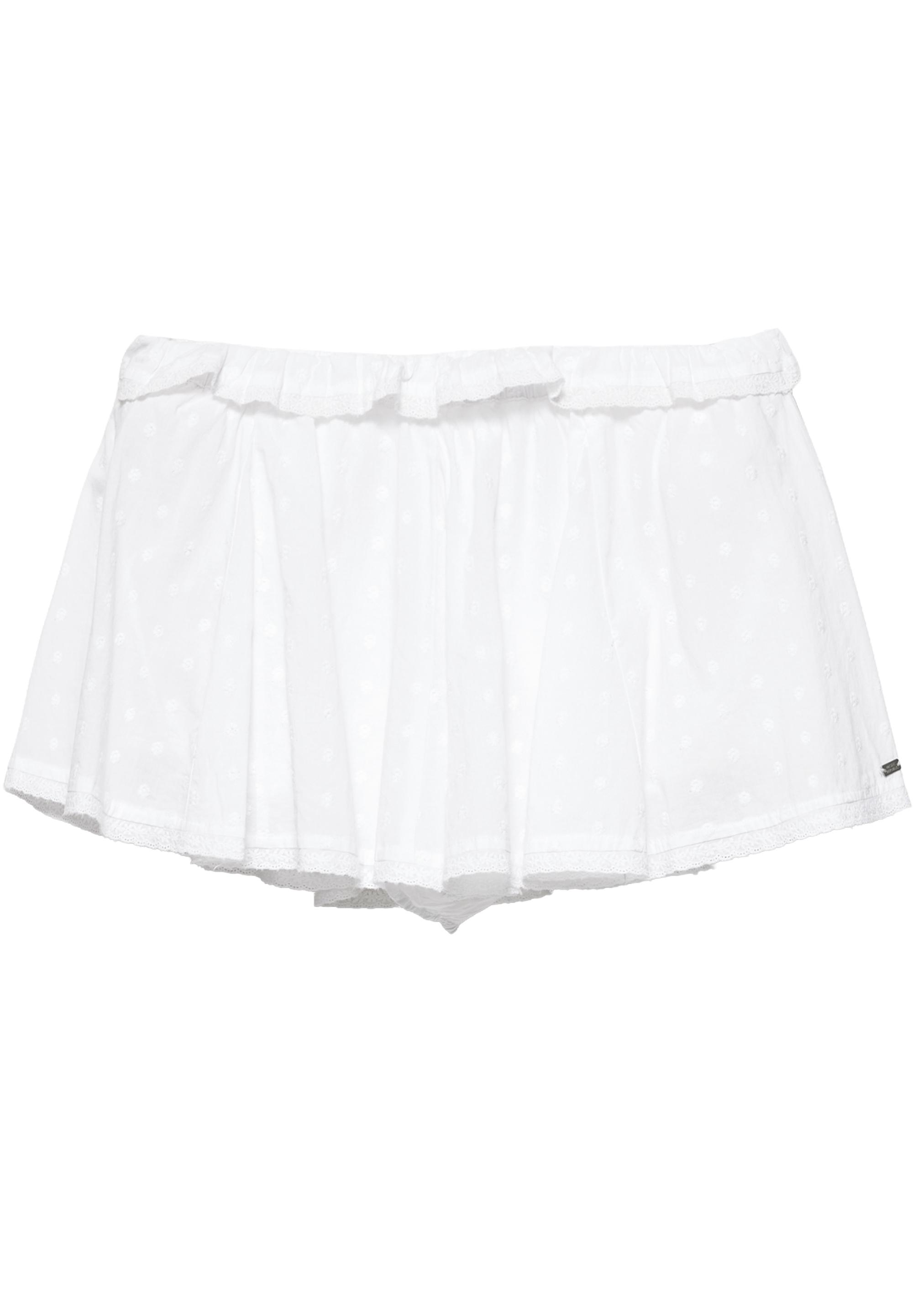 White Swiss embroidery mini skirt — Ice