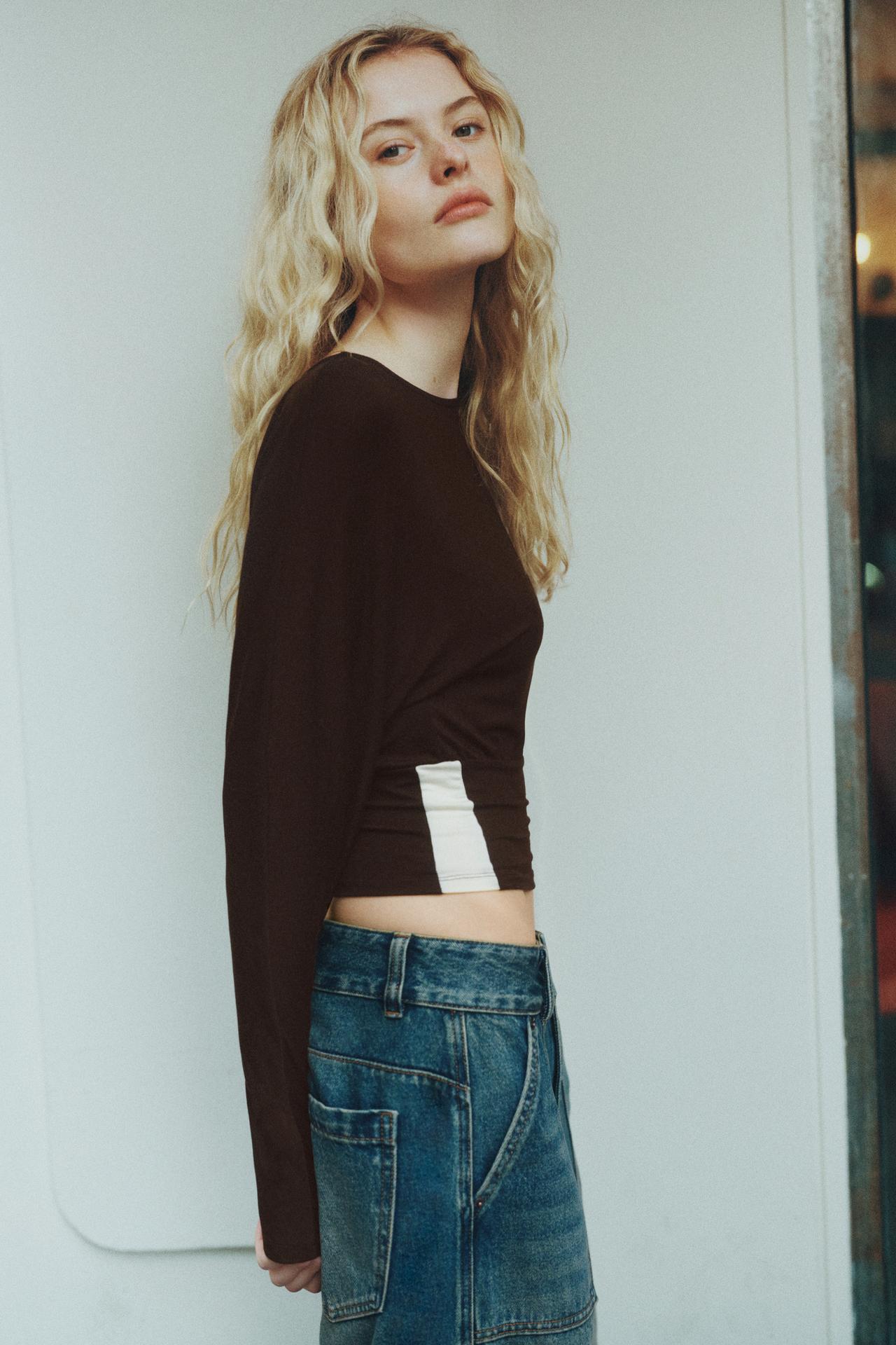 Cummerbund top — Brown
