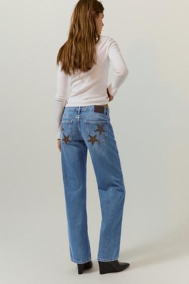 Low-rise star straight-leg jeans — Dark blue 5