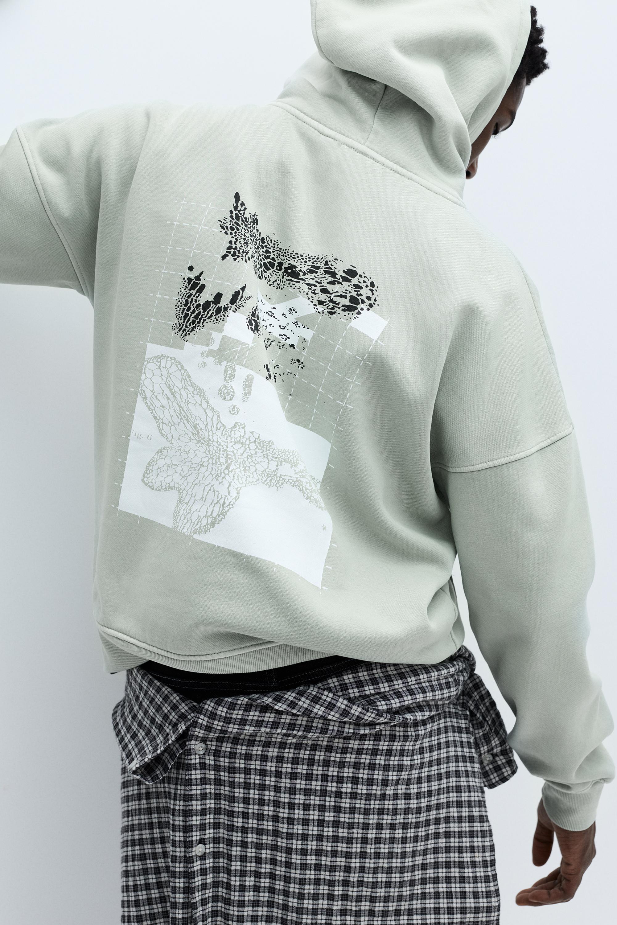 Oversize kapüşonlu grafik baskılı sweatshirt - Görsel 19