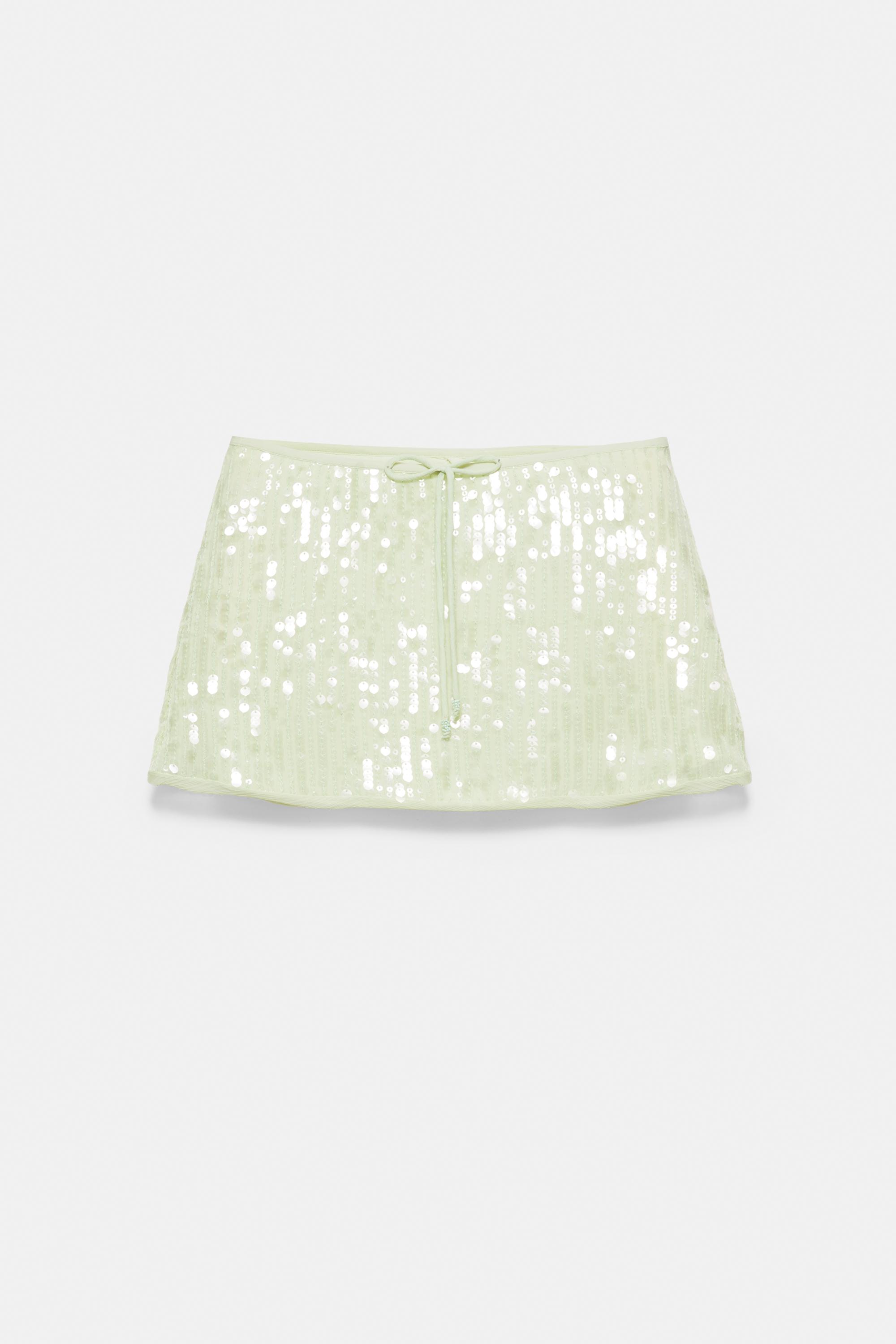 Sequin mini skirt — Aquamarine