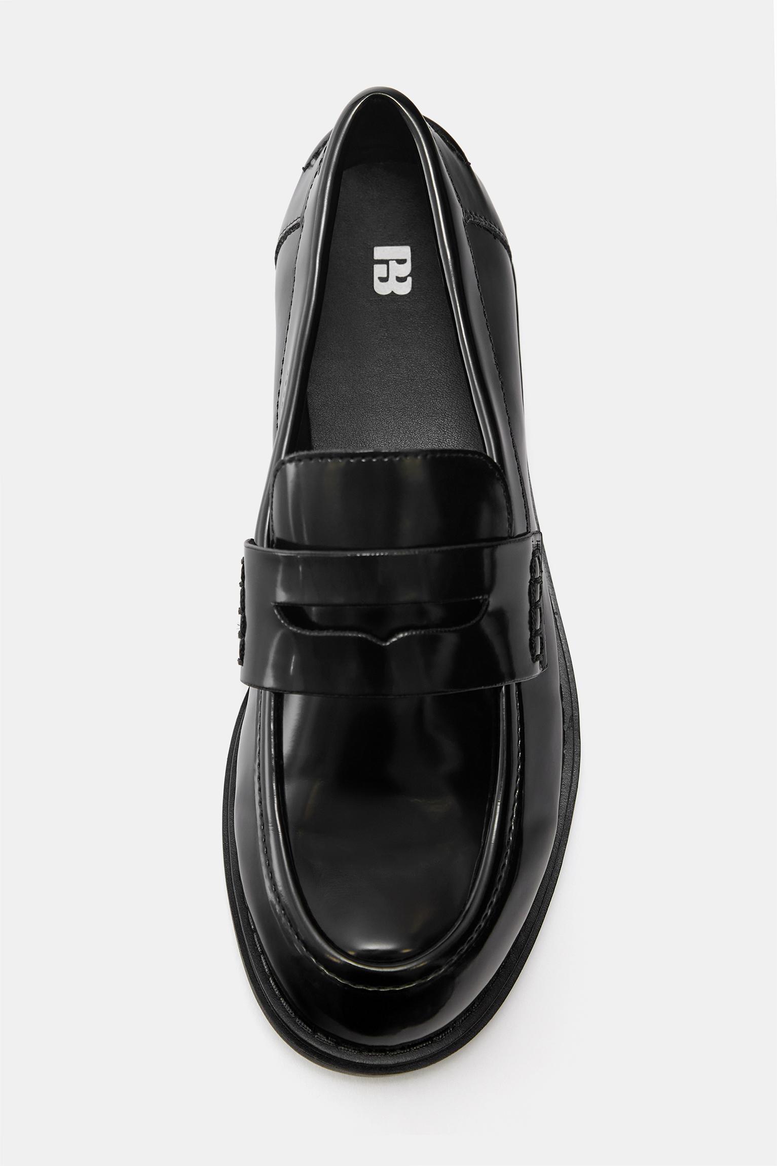 Faux patent loafers — Black