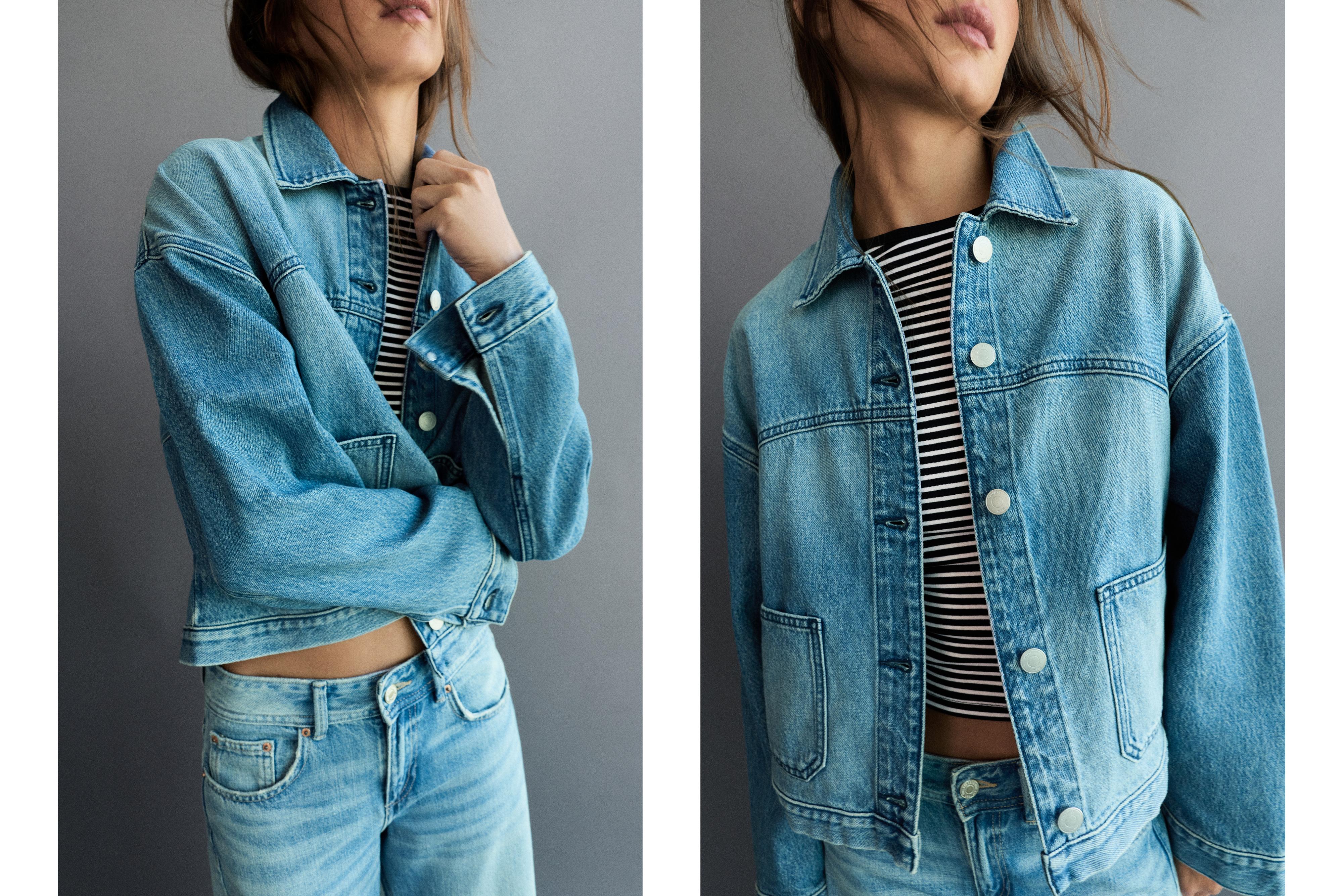 Boxy denim overshirt — Pale blue