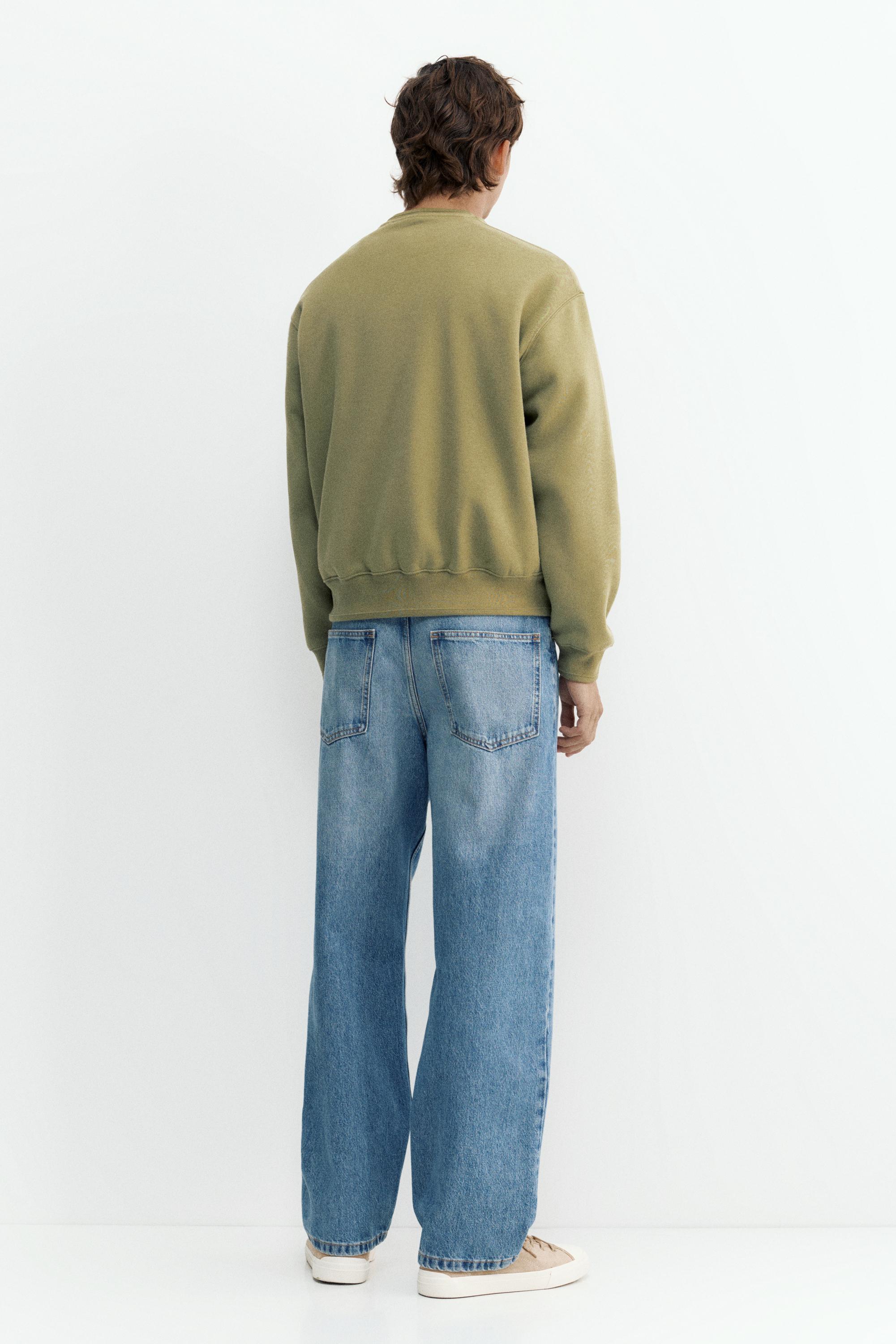 Relaxed fit round neck sweatshirt — Olive