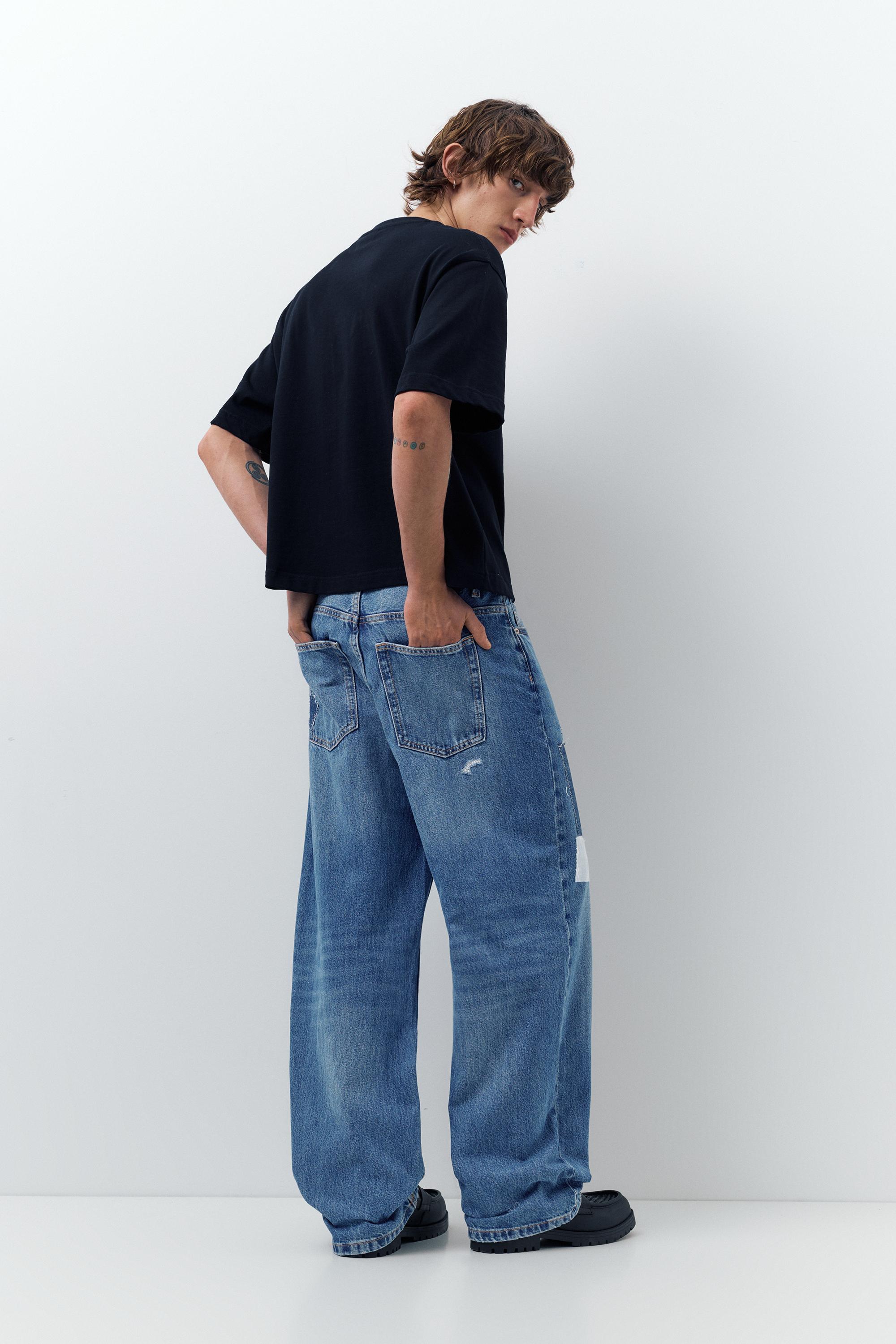 Patchwork baggy jean - Görsel 2