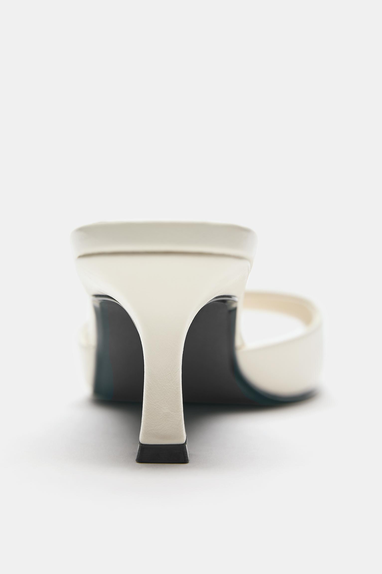 Heeled mule sandals — White