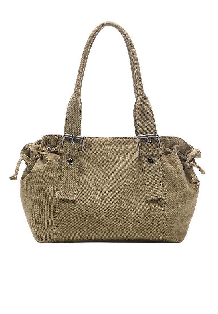 Buckle shopper bag — Camel