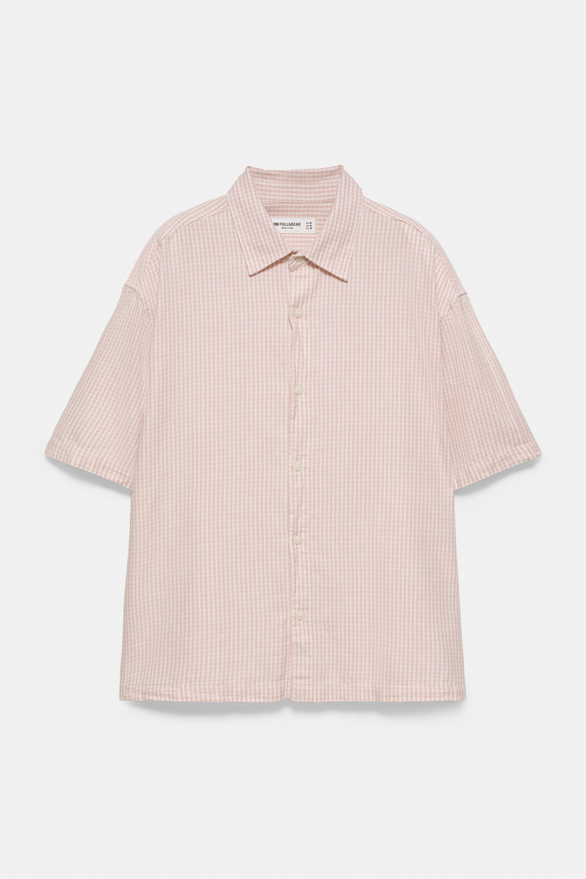 Short sleeve check shirt — Pink