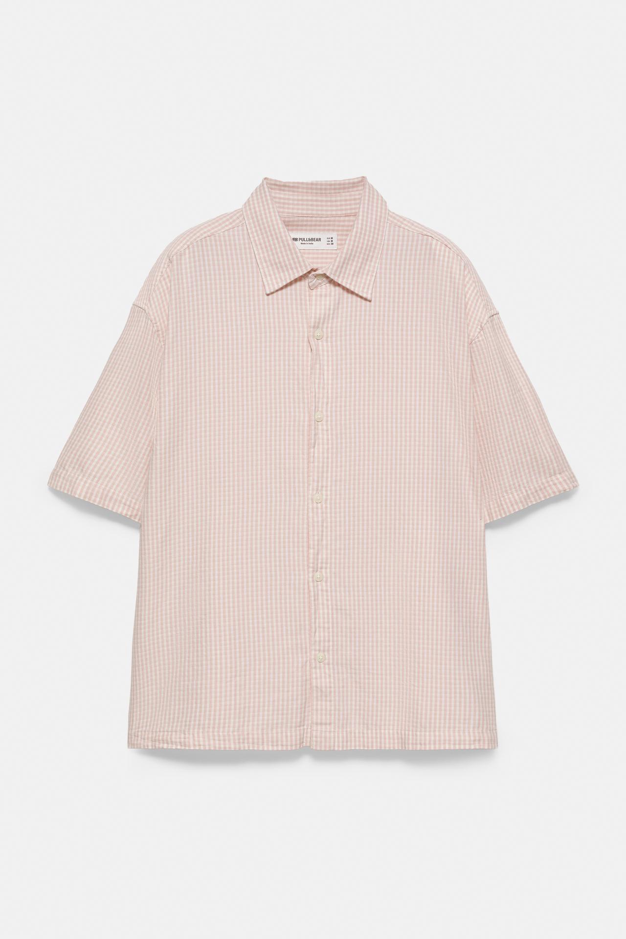 Short sleeve check shirt — Pink