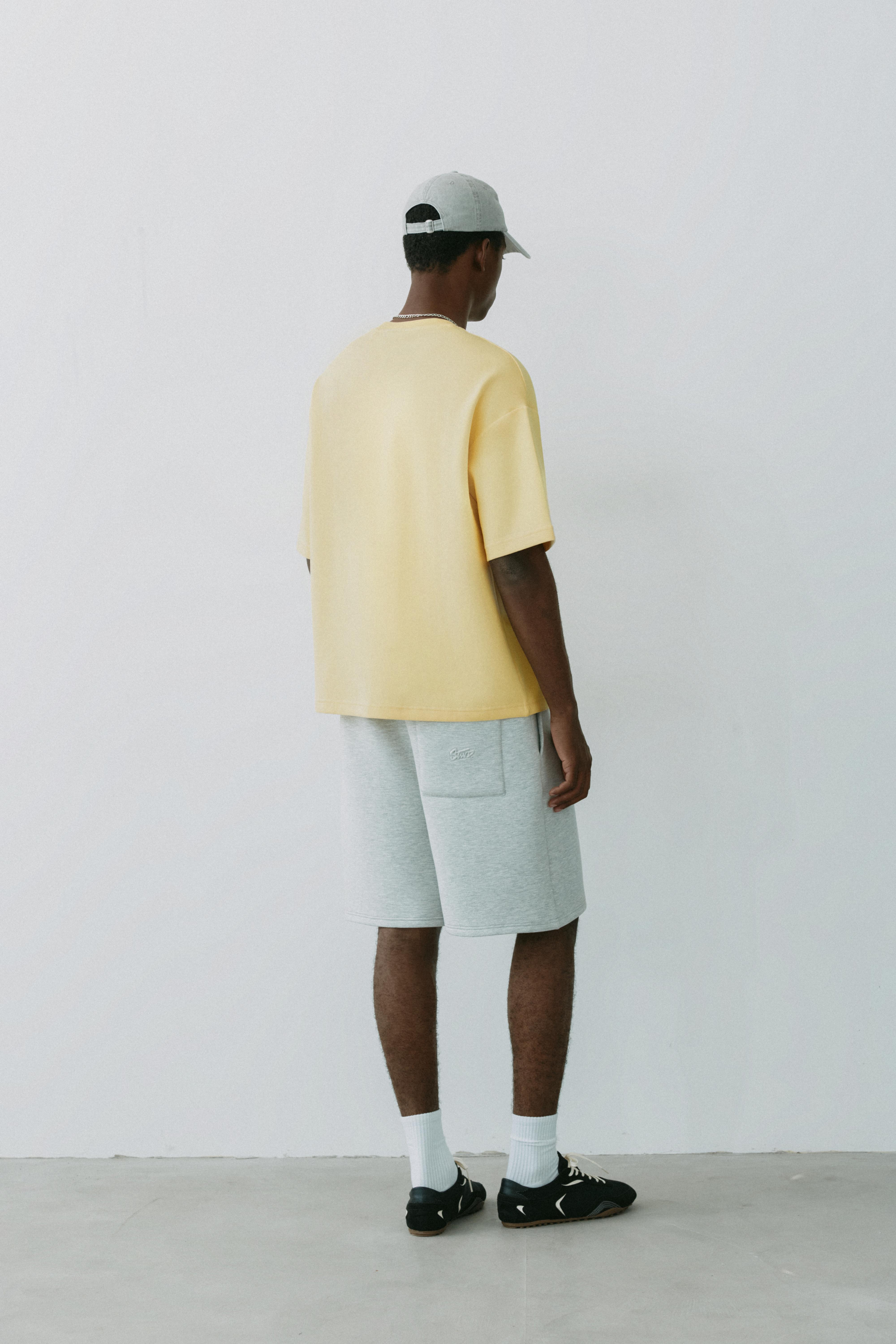 Short sleeve slogan sweatshirt — Yellow