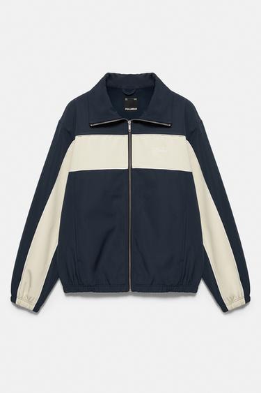 Zip-up panelled jacket — Navy/Ecru 5