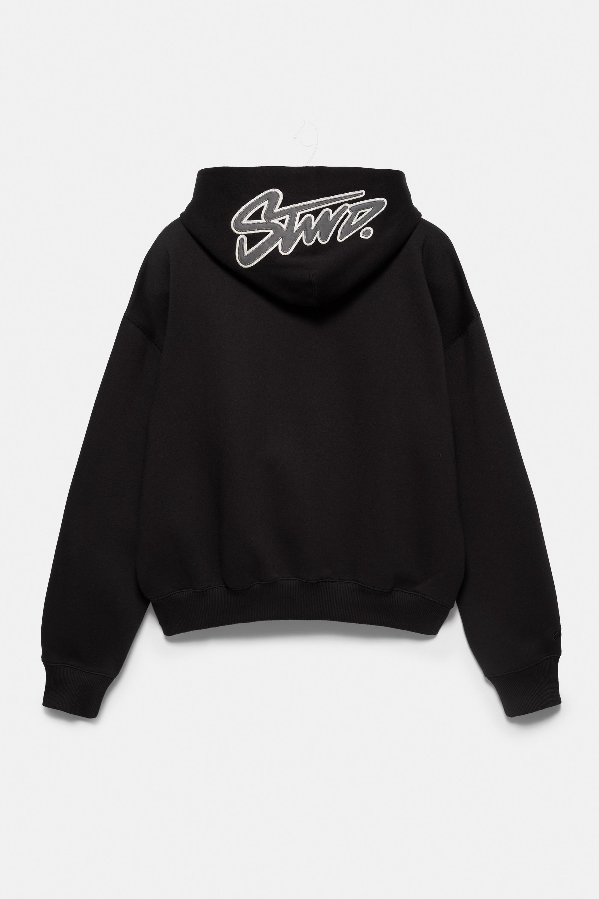 STWD boxy-fit logo hoodie — Black (alternate view)
