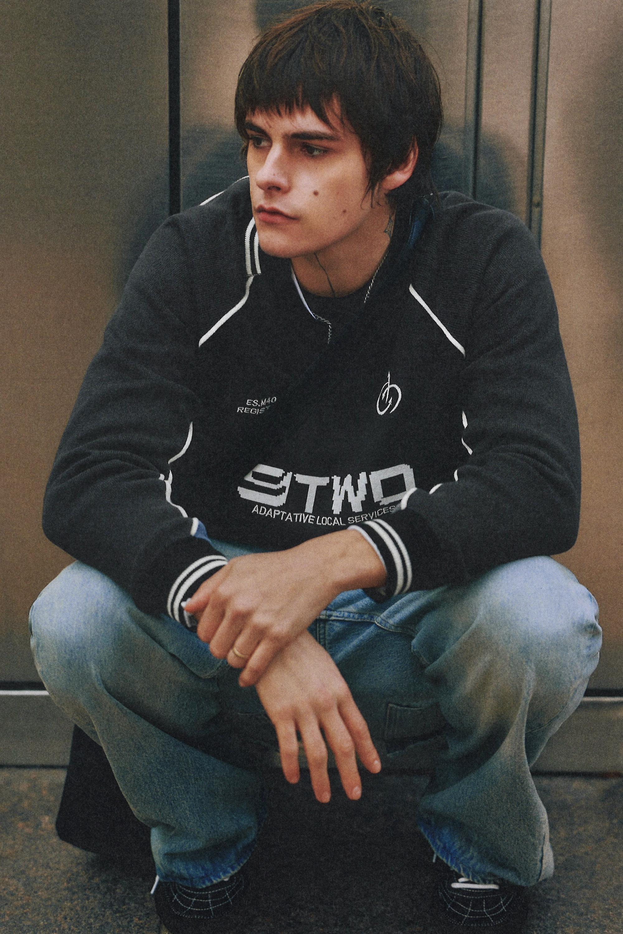 Long sleeve STWD polo shirt — Anthracite grey