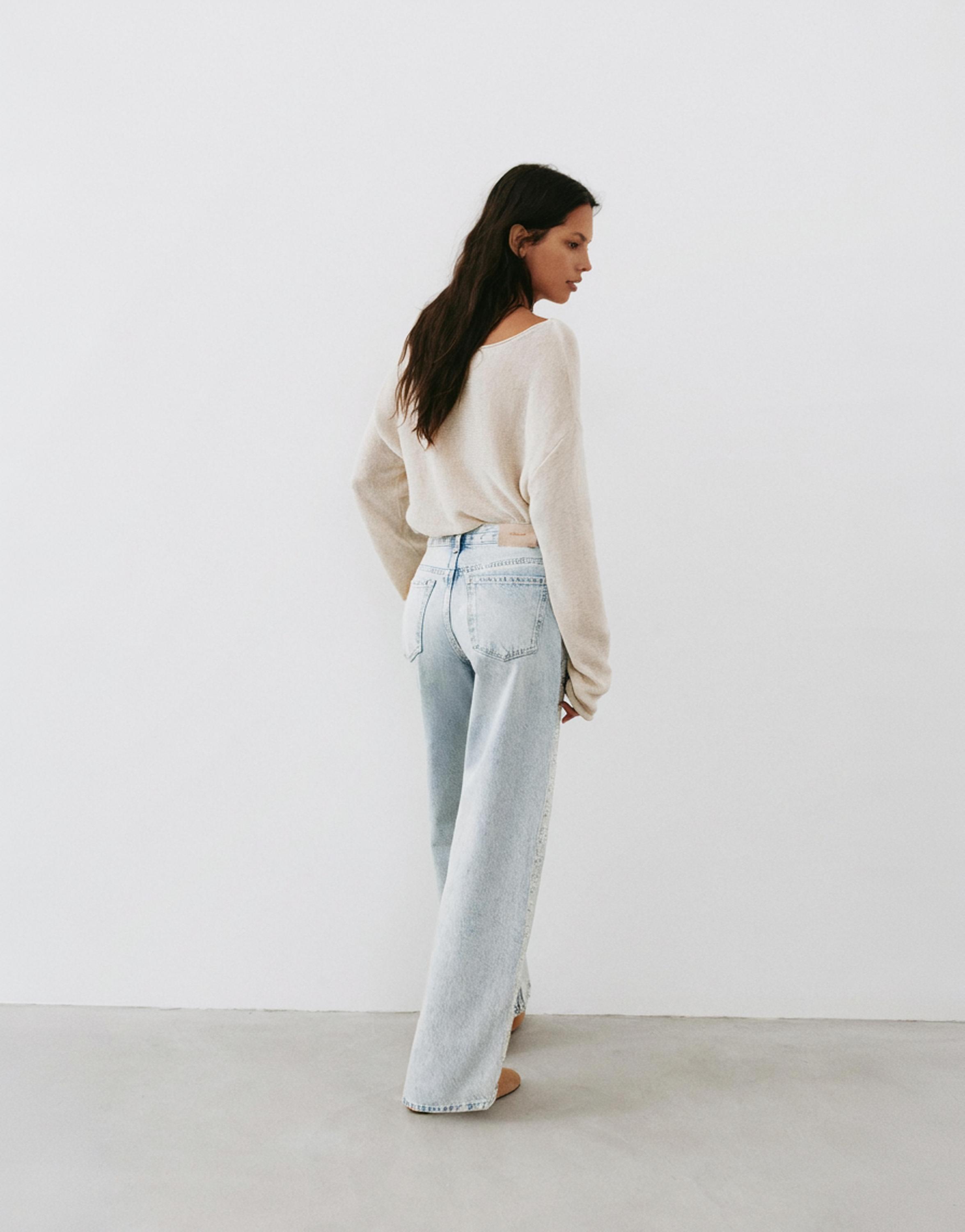 Studded baggy jeans — Pale blue